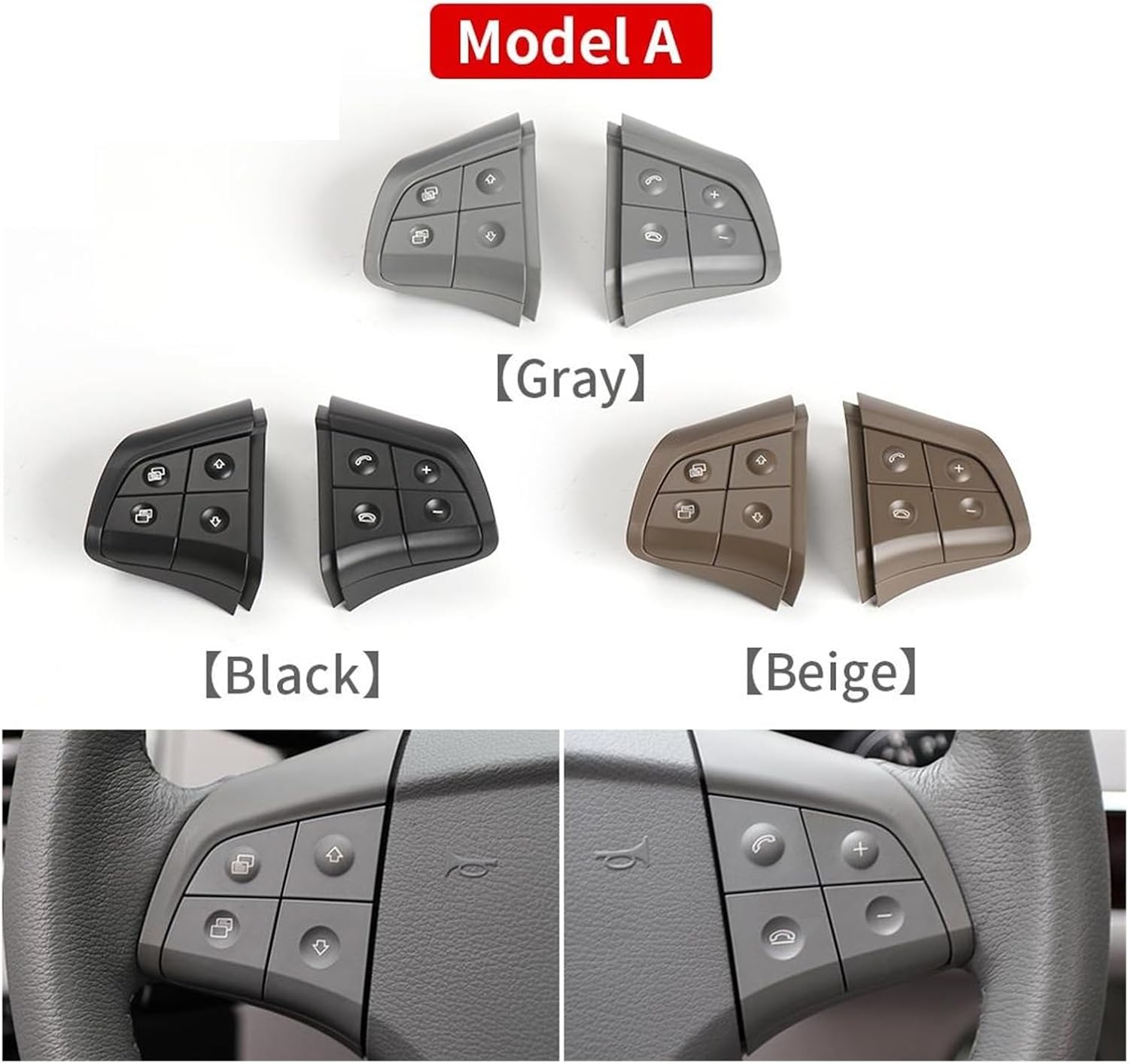 Car Multi-Function Steering Wheel Switch Button Kit Control Key Compatible with Mercedes W164 W245 W251 Compatible with Benz GL ML R B Class(Model B Black)