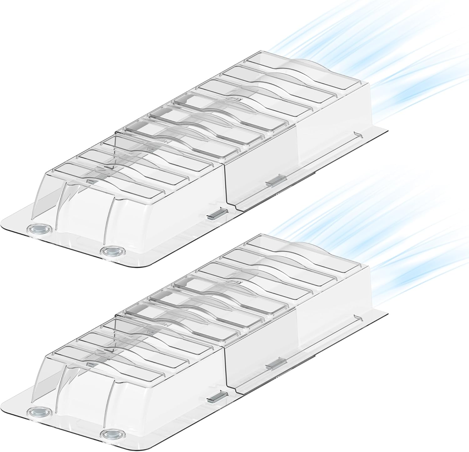 Sideways Magnetic Vent Extender for Under Furniture, Floor Resiter Vent Deflector Fits Vents 3" - 6" Wide (2PCS)