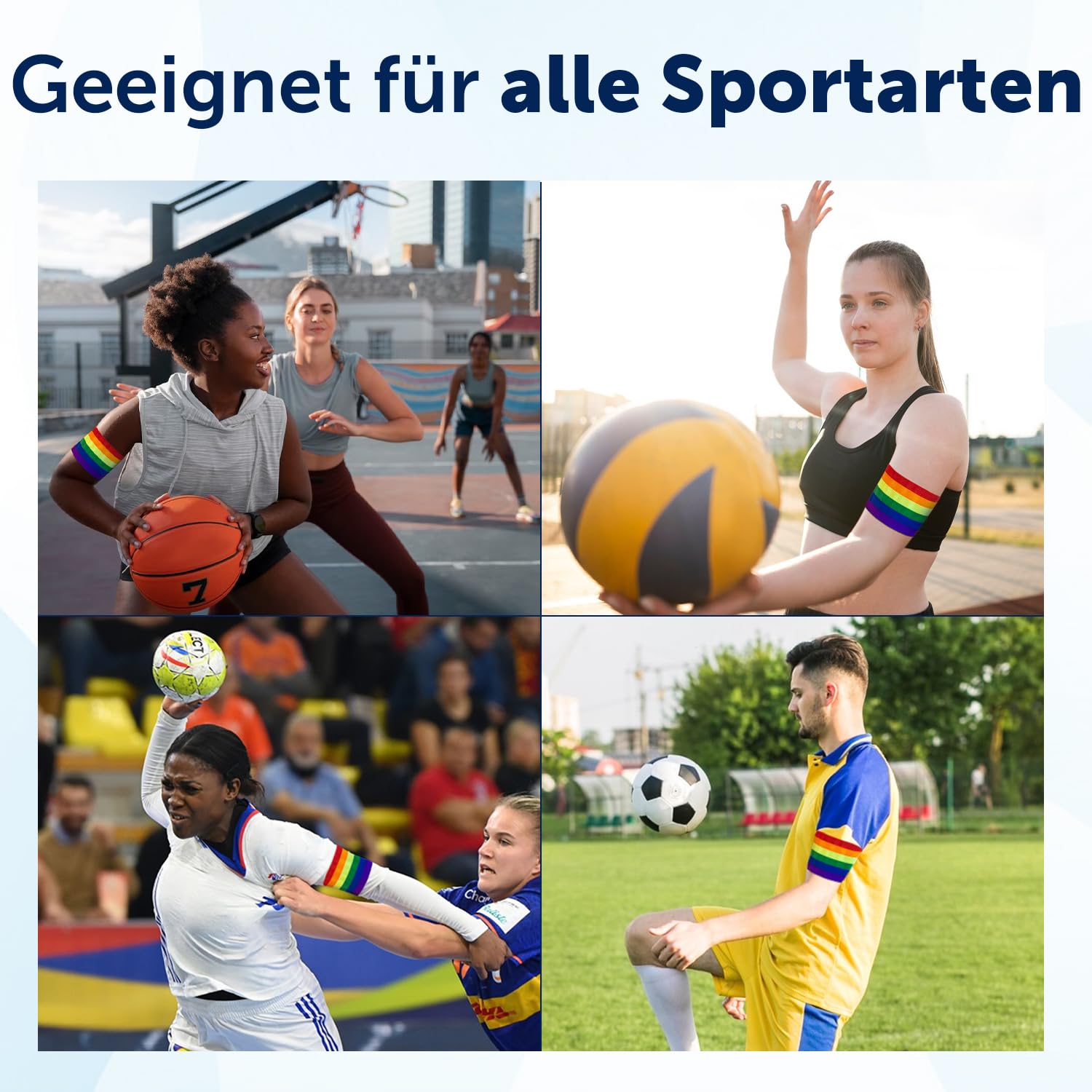 Regenbogen-Armbinde mit Klettverschluss individuell anpassbar | Rainbow Armband Kapitänsbinde Captain Spielführerbinde