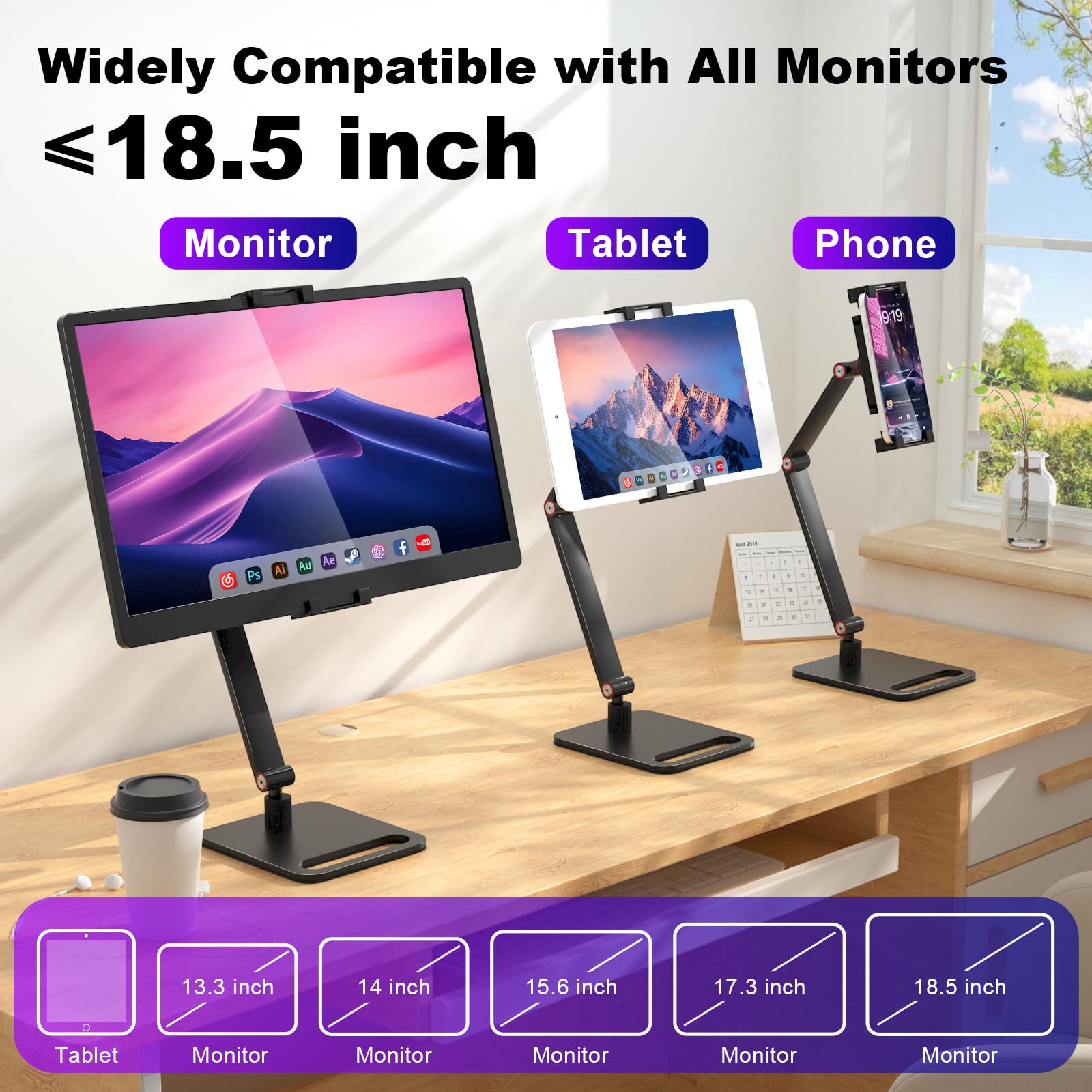 Amazon.co.jp: 6~18.5インチ用ポータブルモニターホルダー