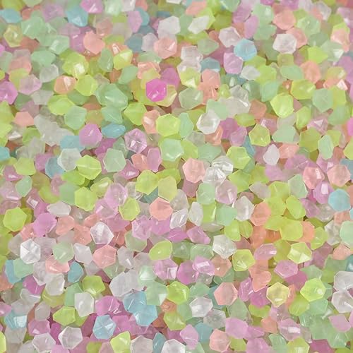 Oubest Decoración de rocas que brillan en la oscuridad, 17.6 onzas, grava brillante, pequeños guijarros, decoración para jardín, pecera, acuario, disponible en Yaxa Peru