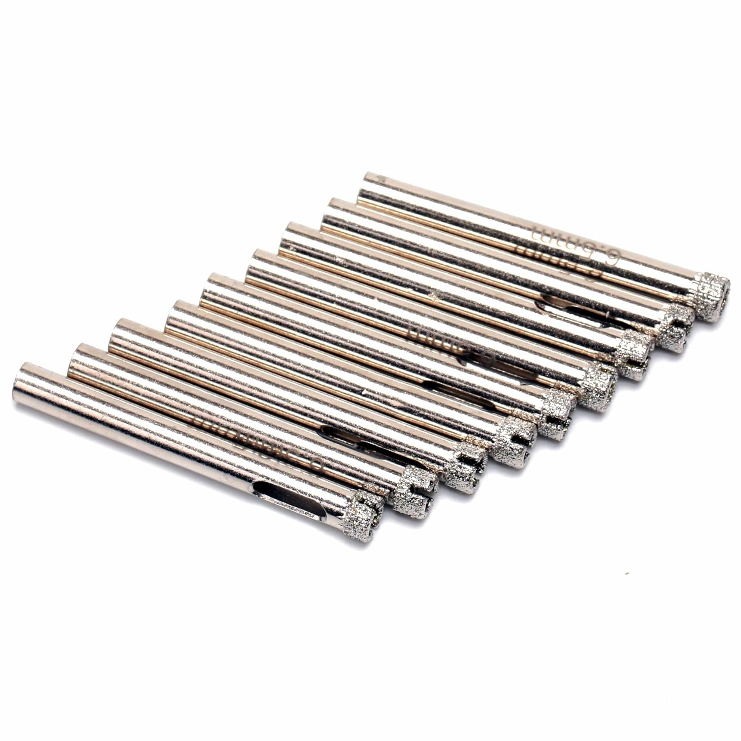 JINGLING 6.5mm 1/4" Diamond Hole Saw Tile Drill Bit Masonry Tools for Stone Glass Pack of 10Pcs