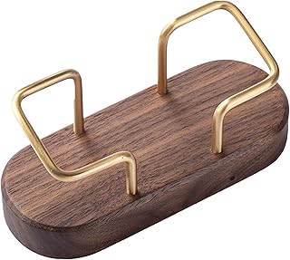 East Leaf 名刺立て ショップカード入れ カードスタンド 木製 卓上 おしゃれ 大容量 ディスプレイ (ウォールナット, 楕円)