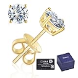 Kosuwo Moissanite Stud Earrings 2.0CT D Color,GRA 925 Sterling Silver Earrings for Men 18K White Gold Plating Earrings for Women,wedding earrings