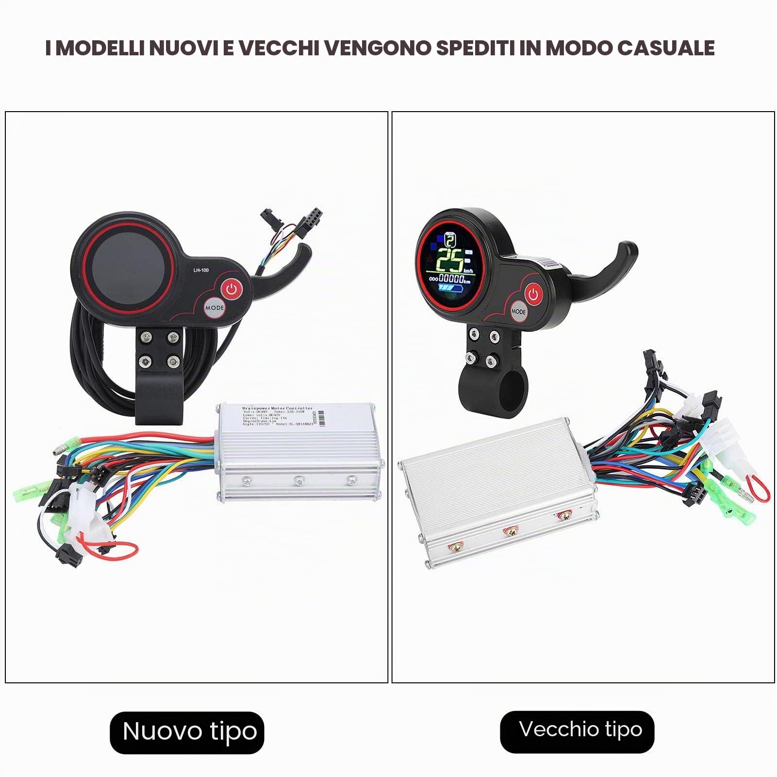 Nikou Pannello di Controllo Controller-LCD Display con Interruttore di velocità variabile Accessorio per Scooter Elettrico(48V 250 / 350W)