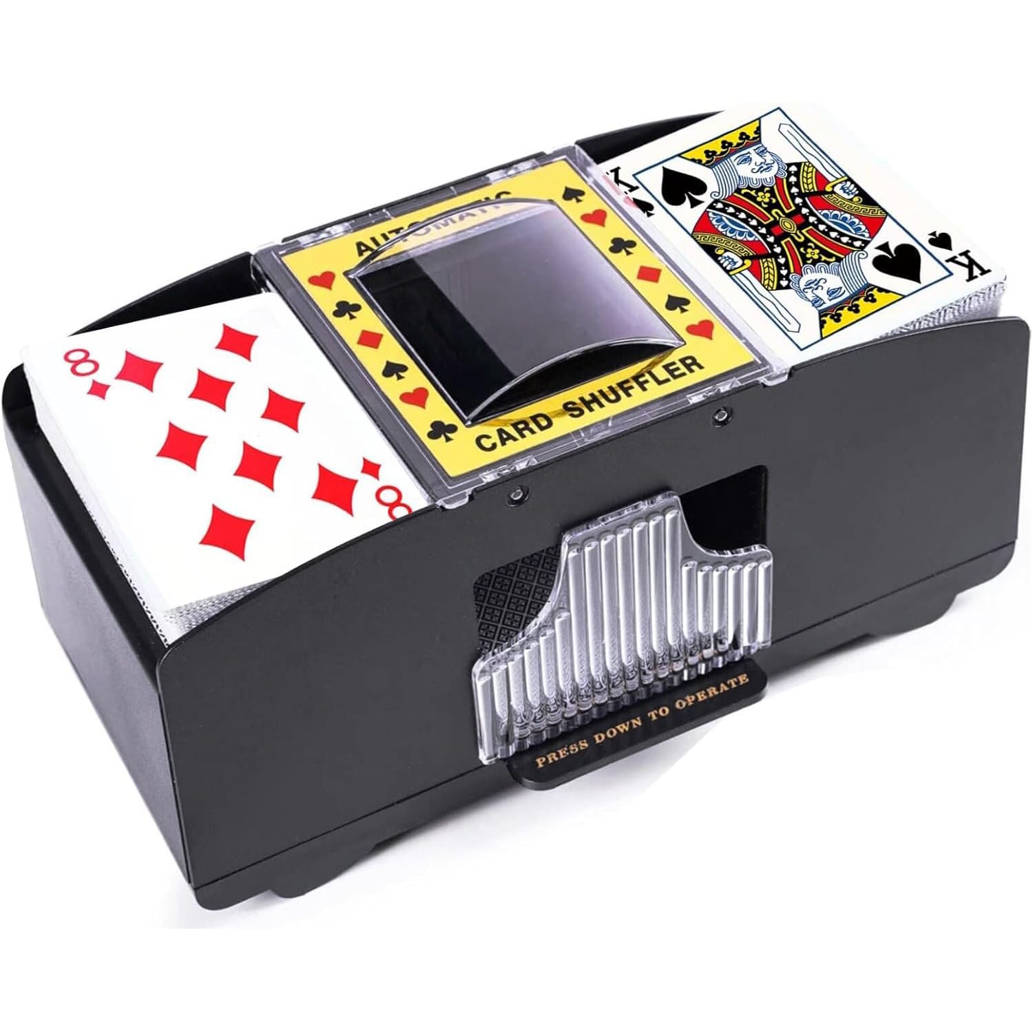 Automatic Card Shuffler Machine 1–4 Deck, Electronic Poker Card Shuffling Machine, Battery Operated Automatic Card Dealer, Fast Professional Casino Card Sorter for Poker, Blackjack, Bridge (2 Deck)