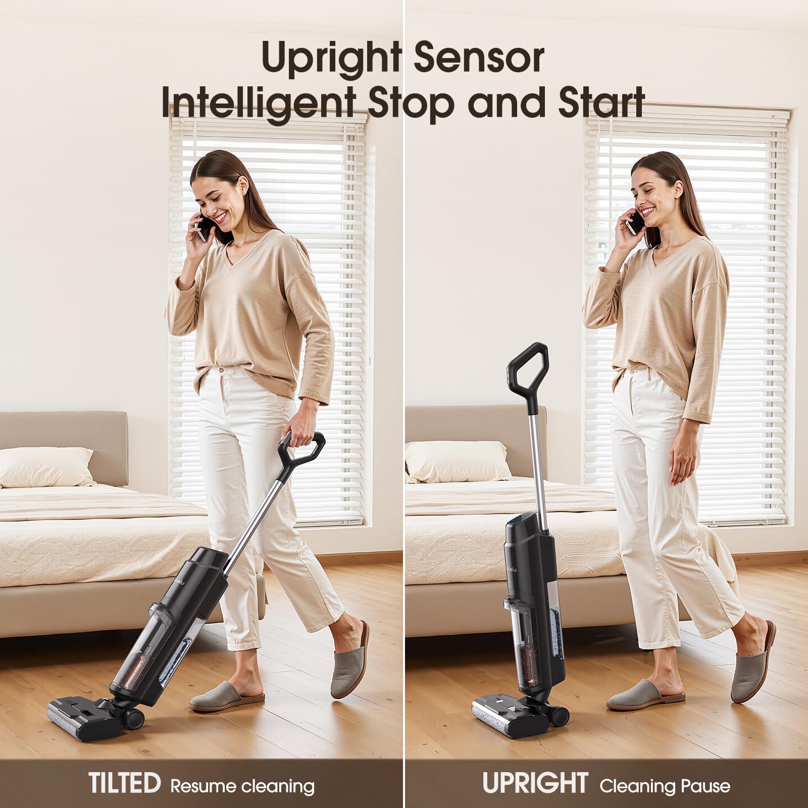 Lubluelu 3-in-1 Cordless Floor Washer, Super Suction, Wet & Dry Dual Use, One-Click Self-Cleaning, HEPA Filtration, Smart Voice Reminder, 6mm Edge Cleaning, Ideal for Home Cleaning,