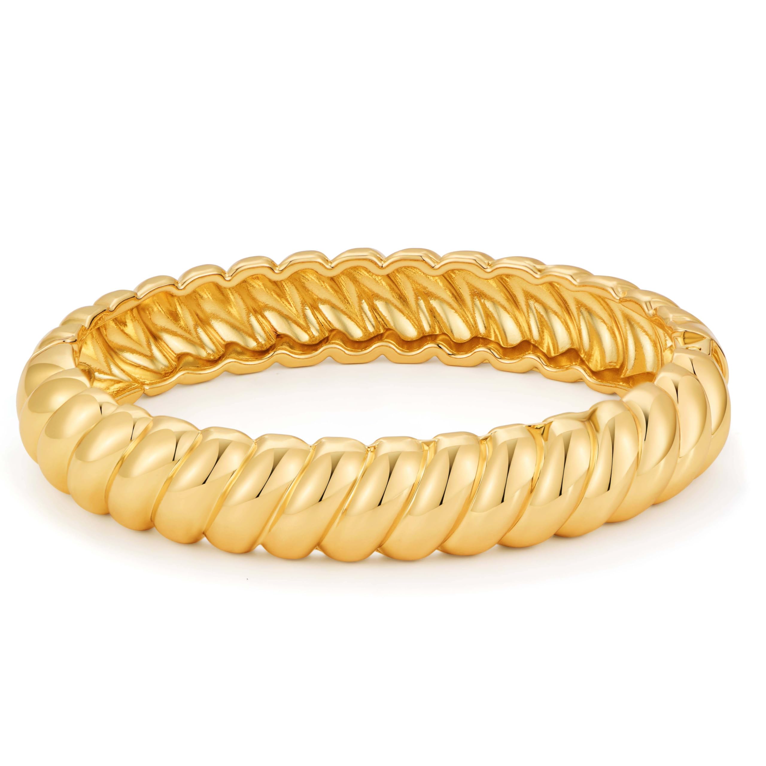LILIE&WHITE Damen Gold Armreif Armband– Hypoallergen, Verblasst Nicht, Elegantes Design – Stilvolles Armband für Modebewusste Frauen – Geschenkidee für Besondere Anlässe