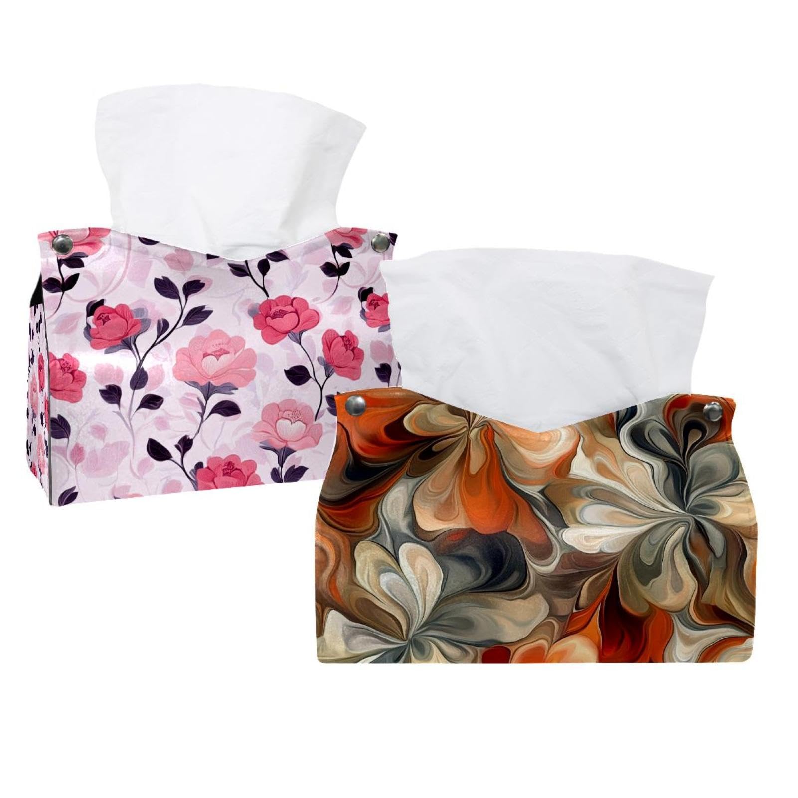 Boîte à mouchoirs en forme de fleur lot de 2 protections en tissu
