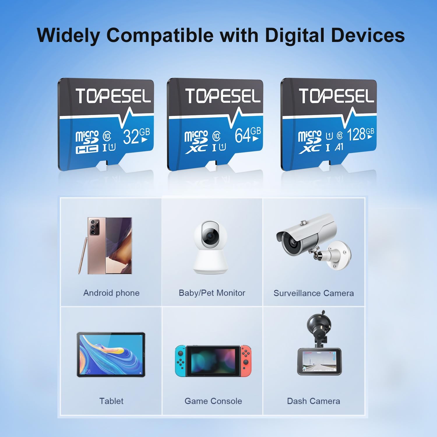 TOPESEL 64GB(The Actual usable Capacity is 57.6GB) Micro SD Card 2 Pack Memory Cards UHS-I TF Card Class 10 for Camera/Dash Cam/Tablet/PC/Computer(64GB 2Pack) 8 71lBFL4QLYL. AC SL1500