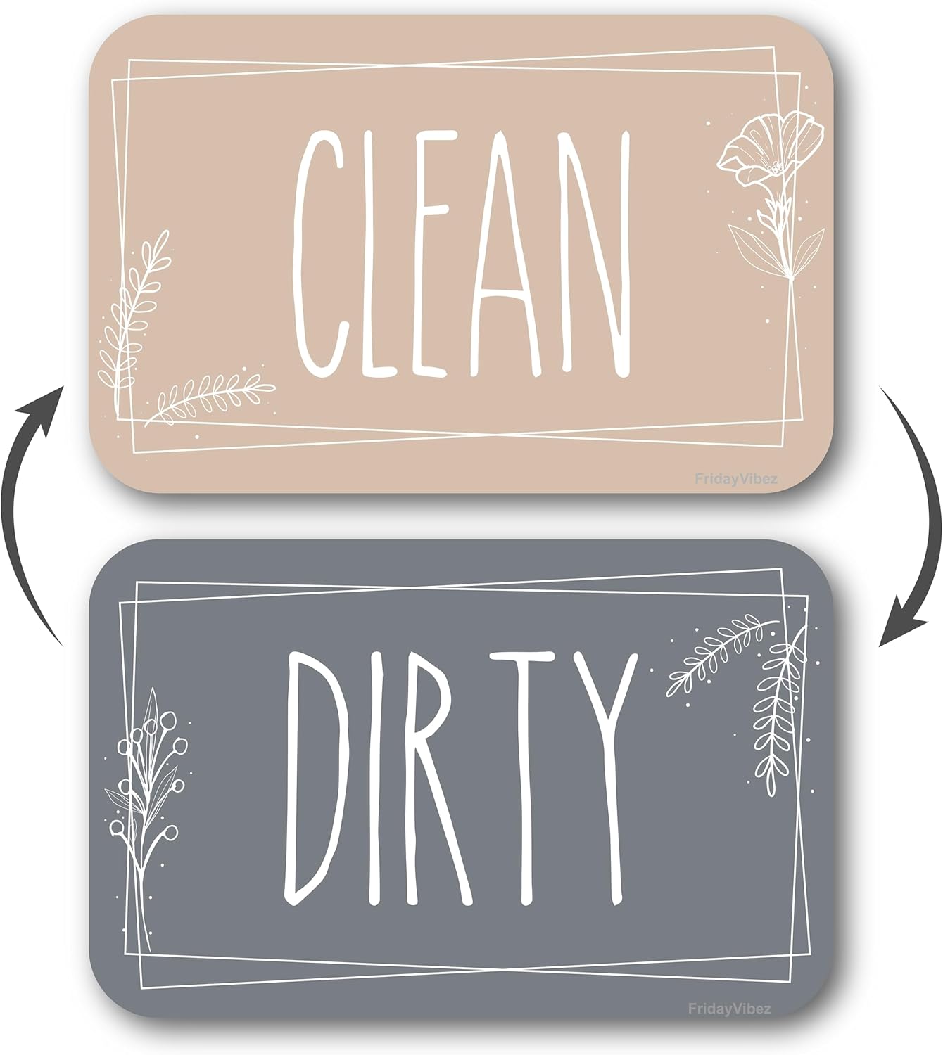 Double-Sided Dishwasher Magnet Clean Dirty Sign – Magnetic Signs That Say Clean/Dirty – Optional Metal Adhesive for Non-Metal Stainless Steel Dish Washers – Brown & White Double-Sided Dishwasher Magnet Clean Dirty Sign – Magnetic Signs That Say Clean/Dirty – Optional Metal Adhesive for Non-Metal Stainless Steel Dish Washers – Brown & White