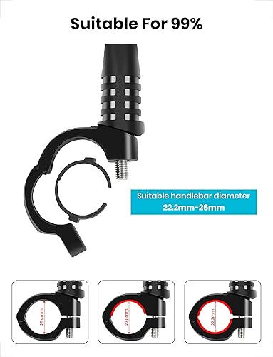 Miniatura 3 de MAGICYCLE Espejos retráctiles para bicicleta de 360 grados, 1 par de espejos retrovisores para manillar, espejos de bicicleta eléctrica, ajustables,