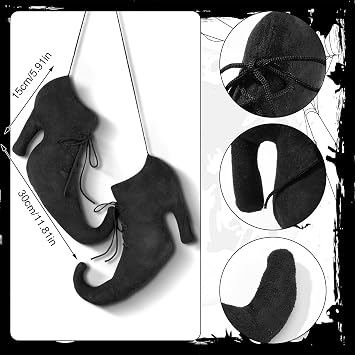 Suhine 12 Inch Large Vintage Halloween Witch Shoes Wall Hanging Decoration