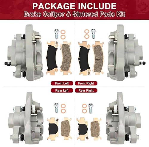 Miniatura 6 de M MATI Pinzas de freno de disco delanteras y traseras con pastillas sinterizadas para Honda Pioneer 1000 Talon 1000 1000X 1000R SXS1000 2016-2023