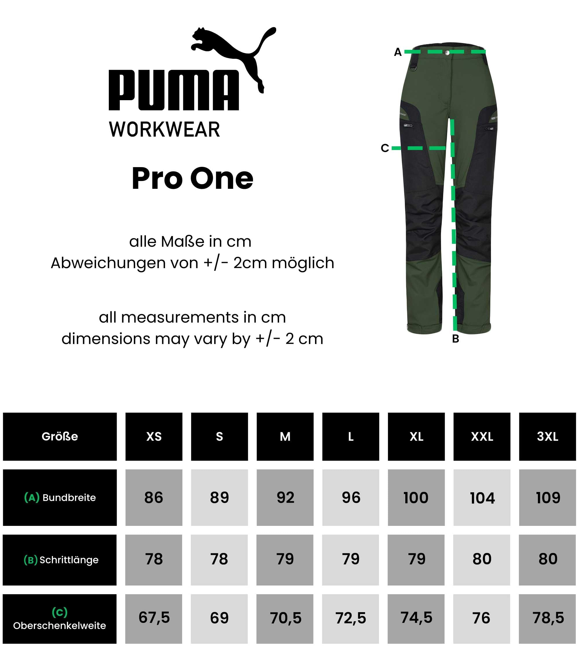 PUMA Workwear Pro-One damskie spodnie trekkingowe – wytrzymałe spodnie outdoorowe dla kobiet – ze wzmocnionym nylonem dla trwałości – spodnie trekkingowe z 4-kierunkowym stretchem – regulowana listwa