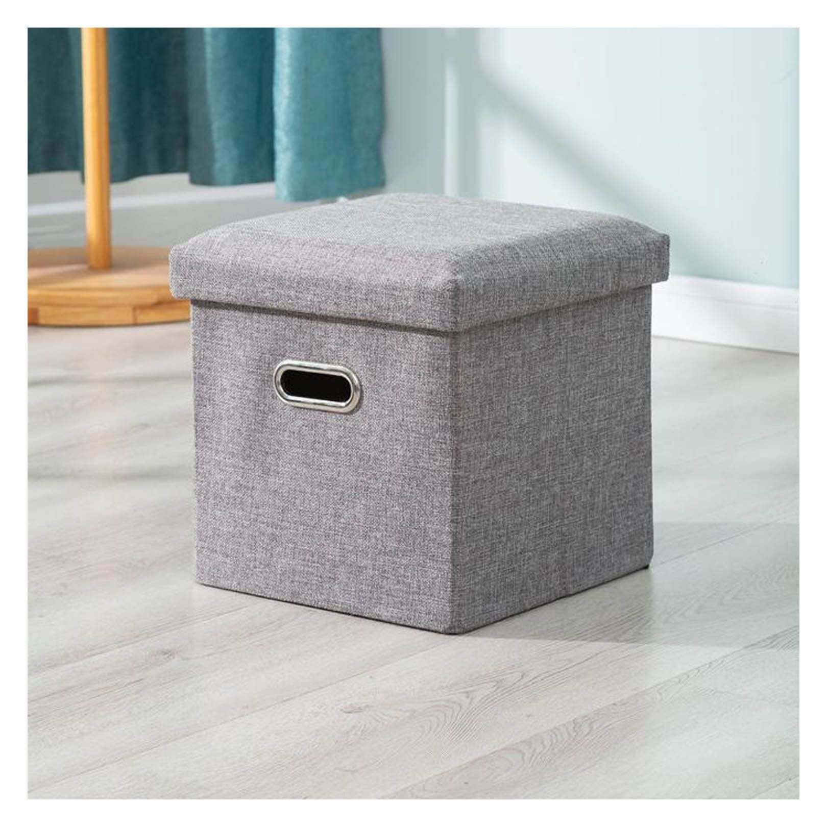 Pouf adulte pliable avec rangement et tabouret bas de salon