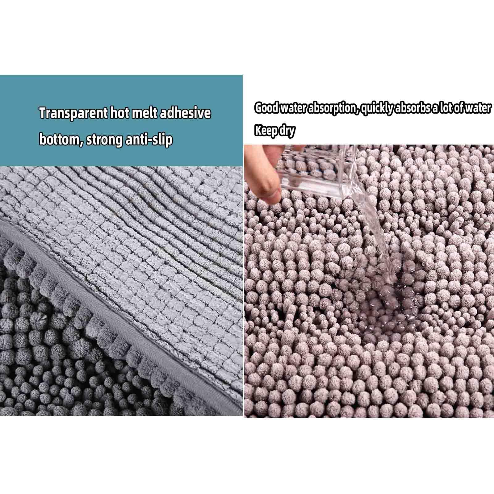 JUSHZ Tappeto Bagno Tappeti Assorbente Tappetino Bagno Antiscivolo Tappetini Grande Nero Morbido E Assorbente Fondo in Gomma Antiscivolo Lavabile (43×120CM,Grey)