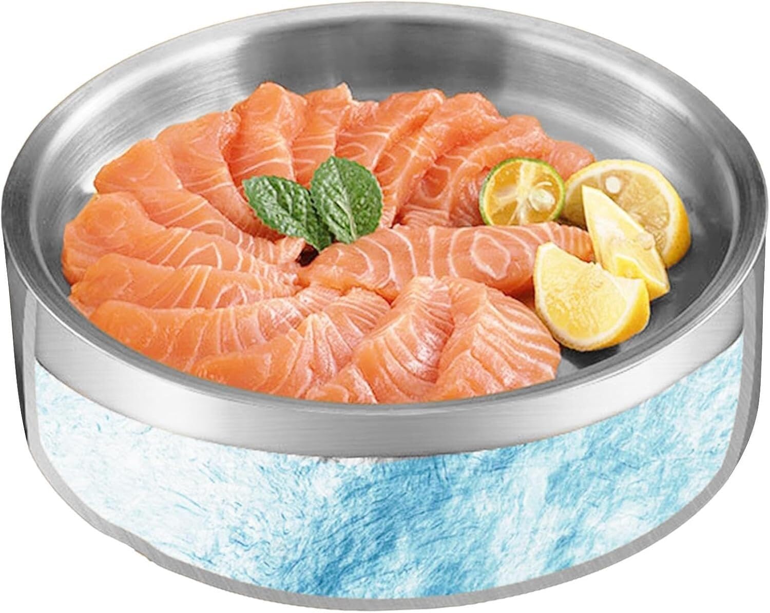 Soßenschale, Eiskaltes Tablett aus Edelstahl, silberne/goldene Dip-Kühlschüsseln for Servieren von Gerichten, gekühlte Serviertablettschüssel