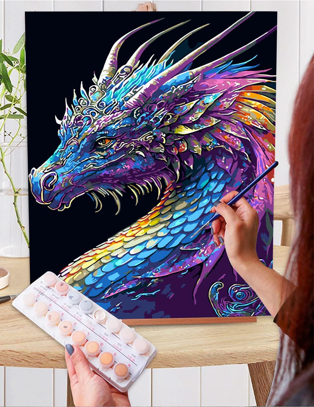 Amazon | KYOQFVN 数字でペイント 大人用 カラフルなドラゴンの絵 大人