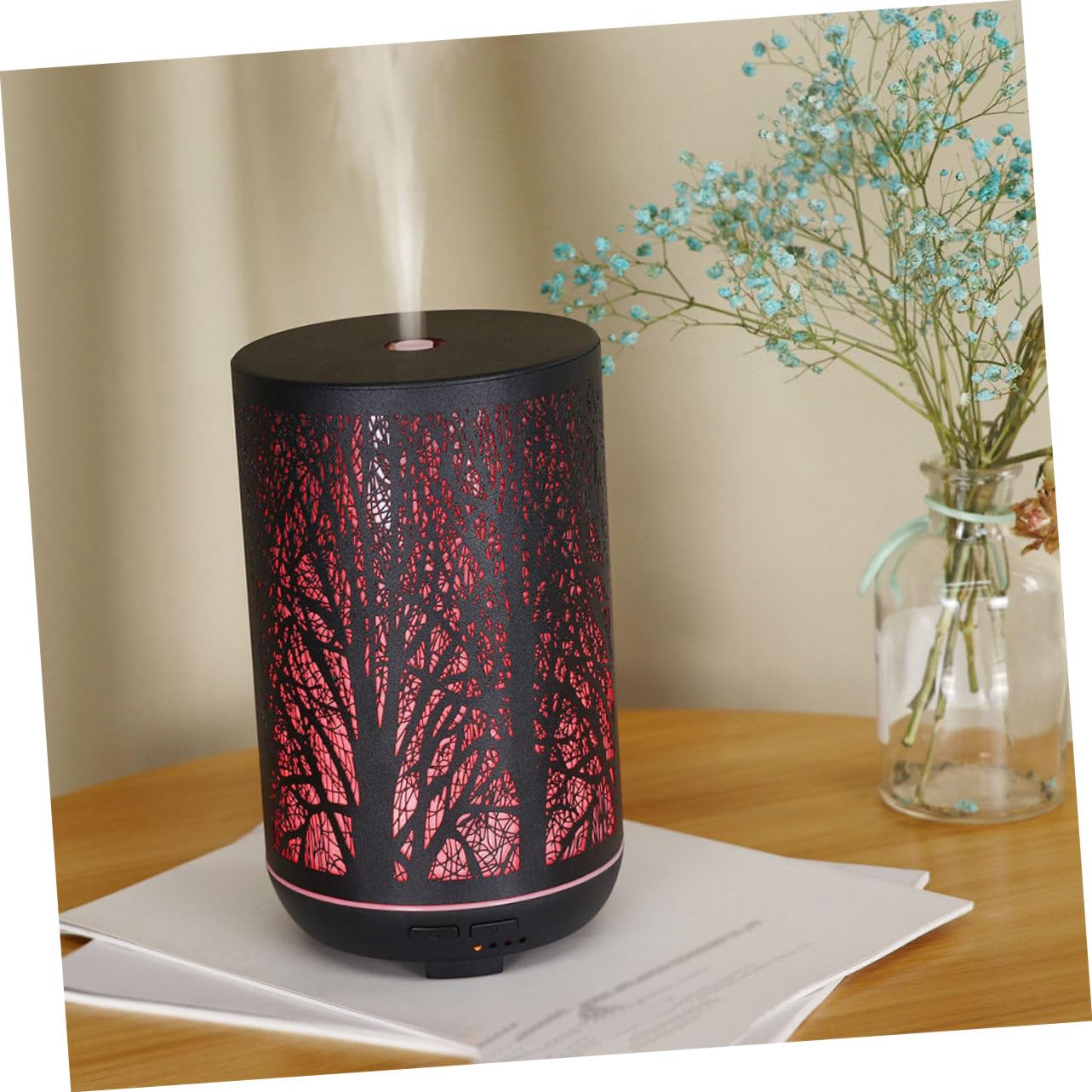 SHERCHPRY Diffusore per Ambienti 300ml Nero in Ferro Funzione Anti Elettricità Statica e Protezione Spegnimento per Yoga e Biblioteca