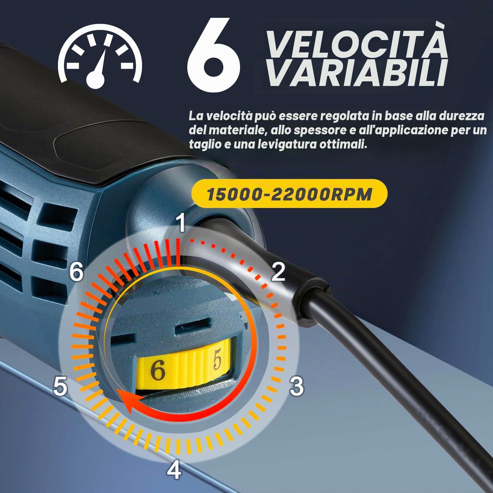 Enventor Utensile multifunzione oscillante, 300W, con 17 accessori | 15000-22000OPM, 6 velocità variabili, angolo di oscillazione 3°, impugnatura ausiliaria, per taglio, levigatura e raschiatura