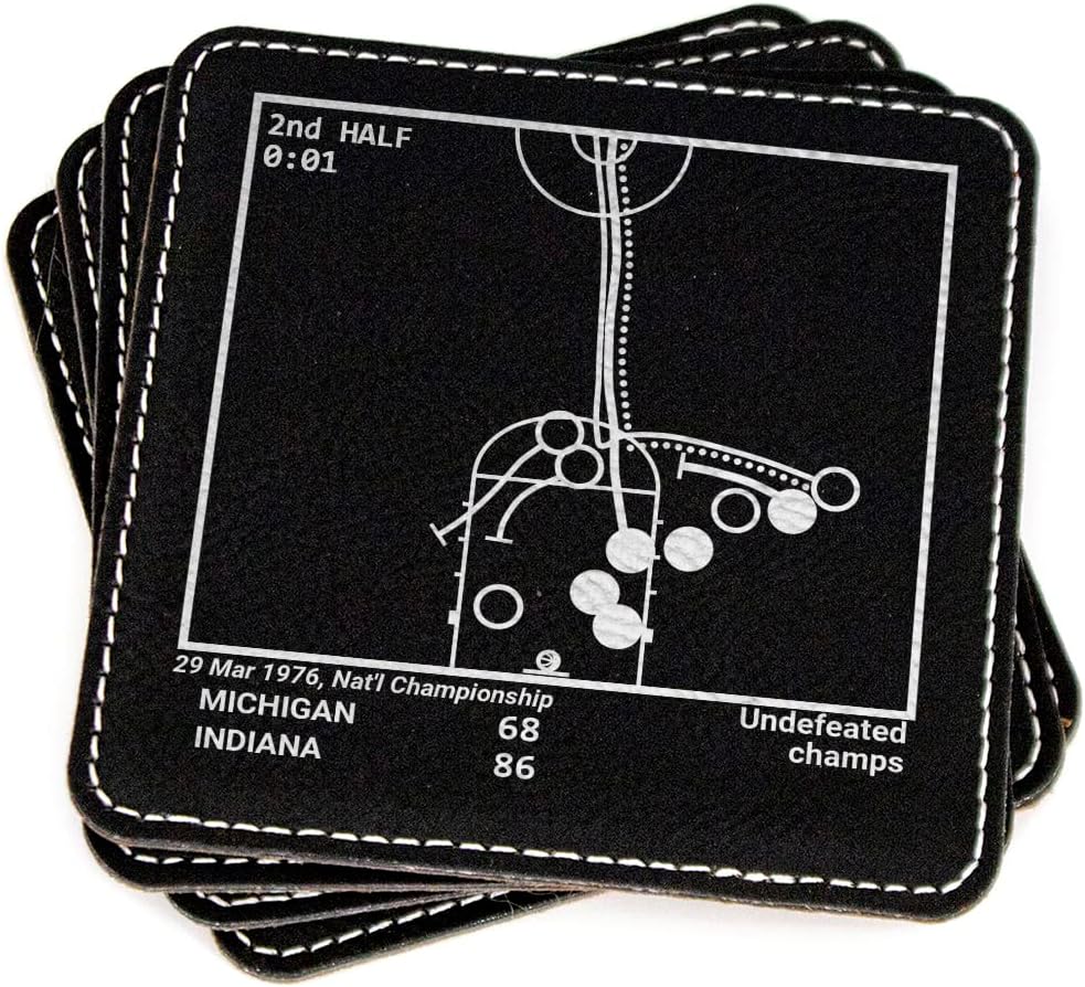 Greatest Duke Basketball Plays: Leatherette Coasters (Set of 4) | Unique Duke Basketball Gift for Men and Sports Fans | Iconic Duke Basketball Moments