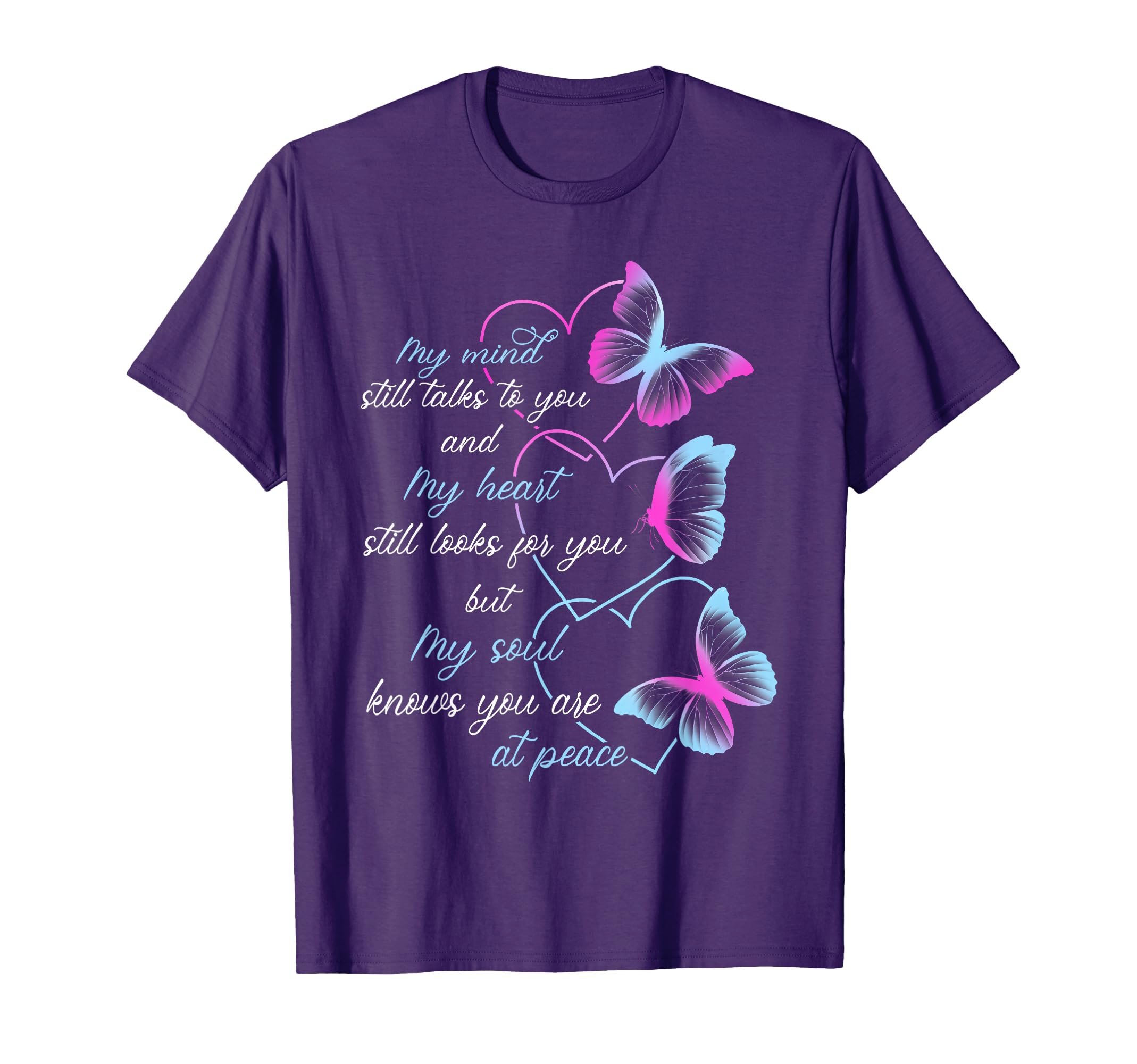 Memorial for Women Men Butterflies Mom Dad Husband Wife T-Shirt