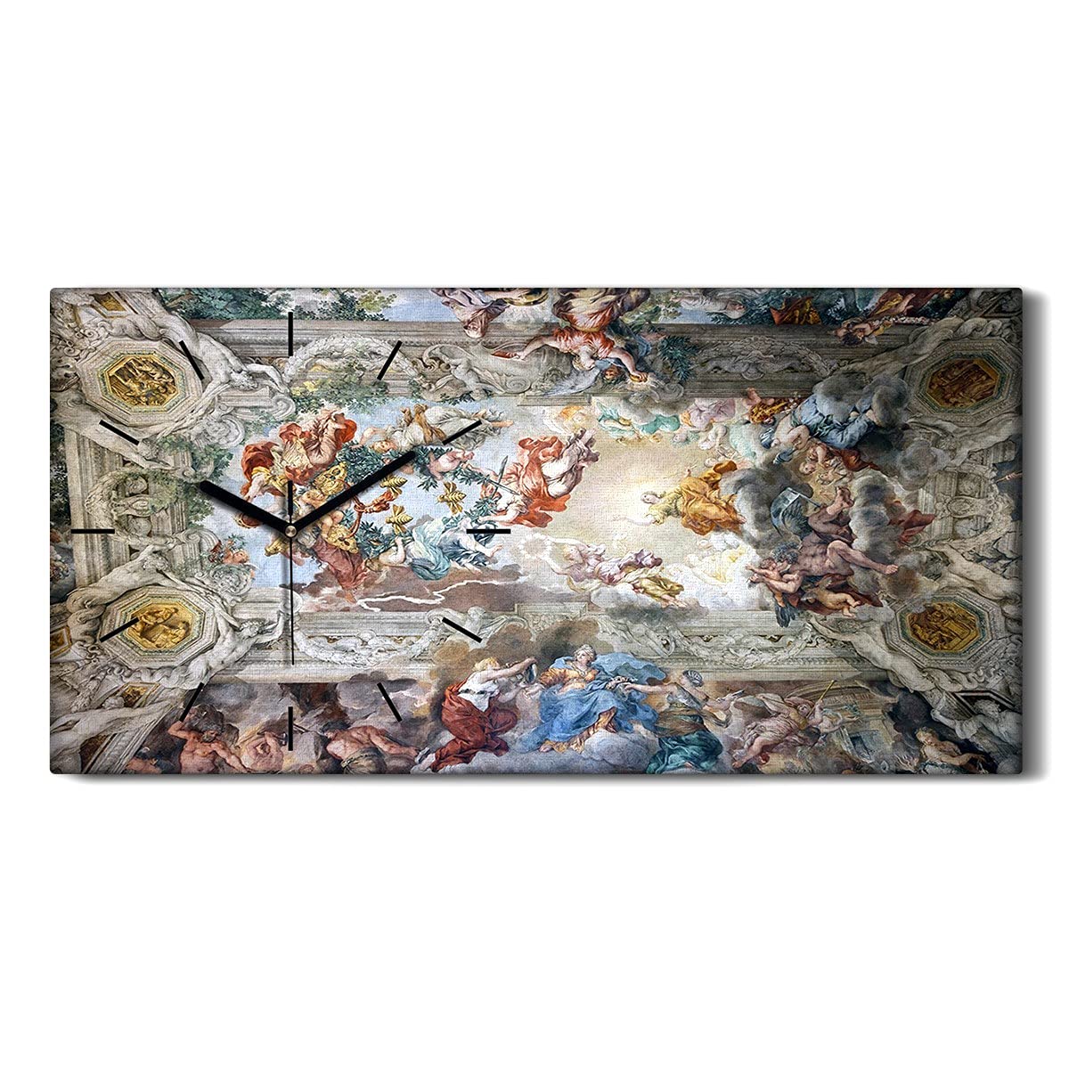Horloge sur toile silencieuse pour un sommeil paisible décor plafond d'Italie