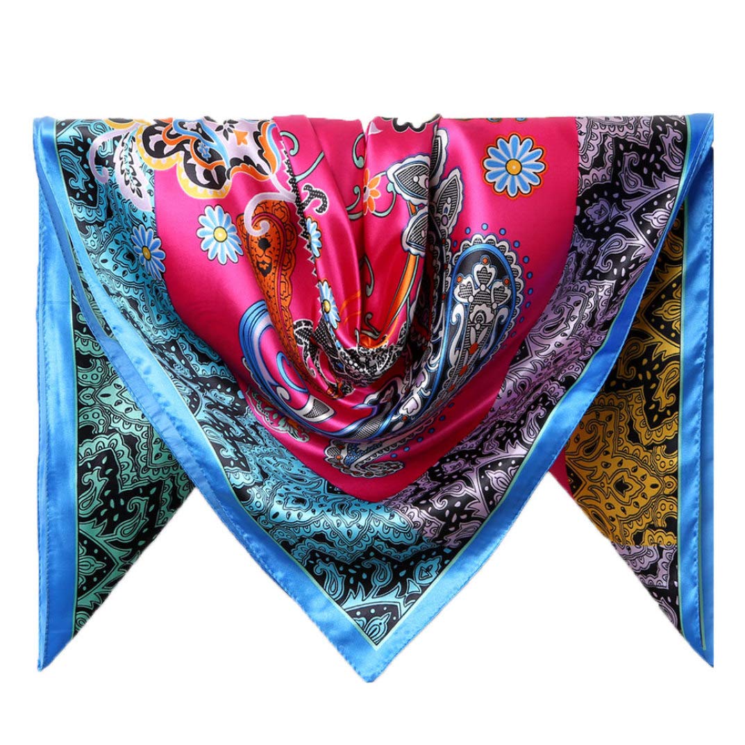 fashion print Scarves for Women 90X90cm Print Twill Square Silk Scarf Shawls Bandana for Head Large Hijab