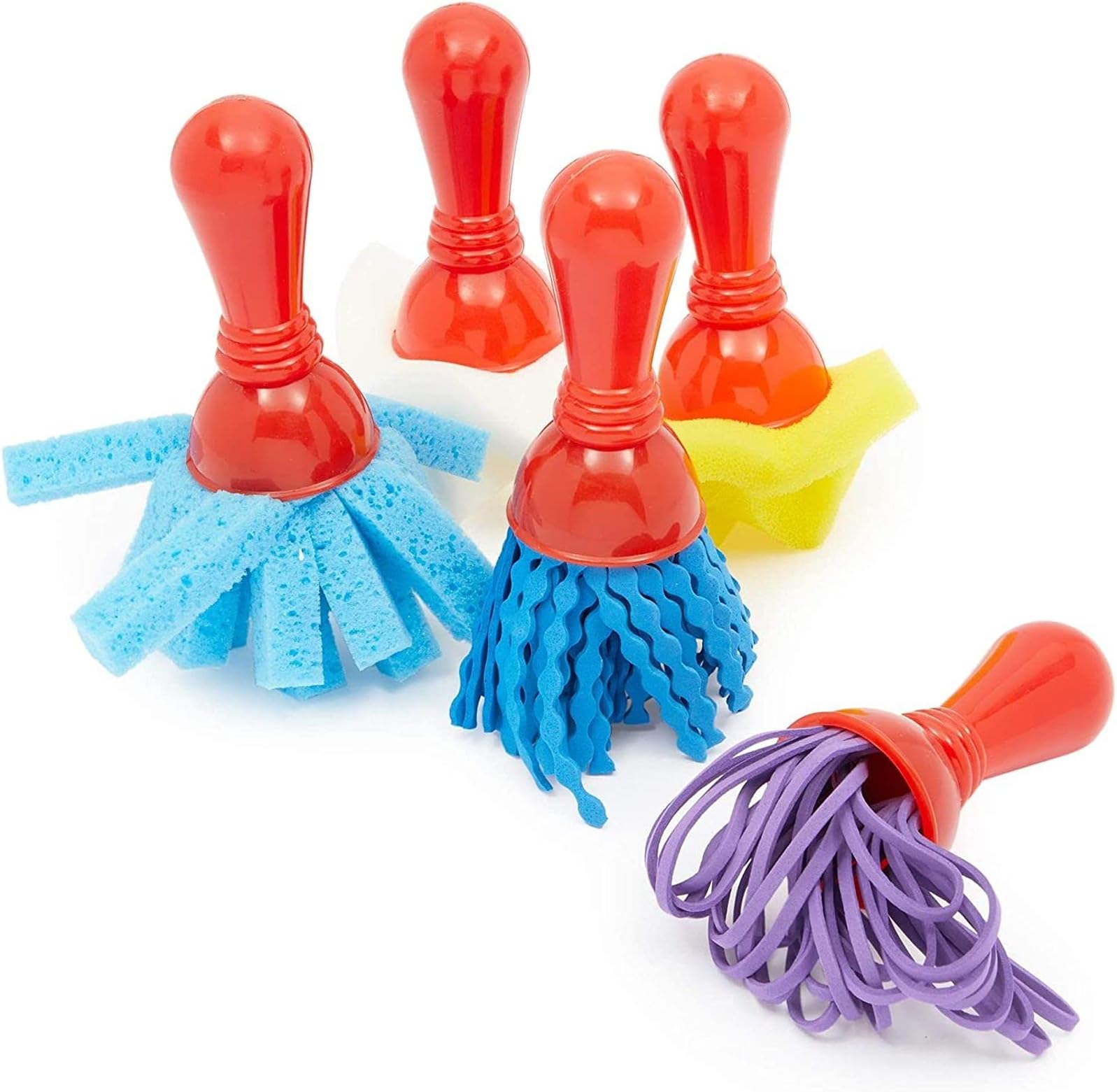 Texture Paint Brushes for Kids and Toddlers, Easy Grip (3.5 x 2 in, 5 Pieces)