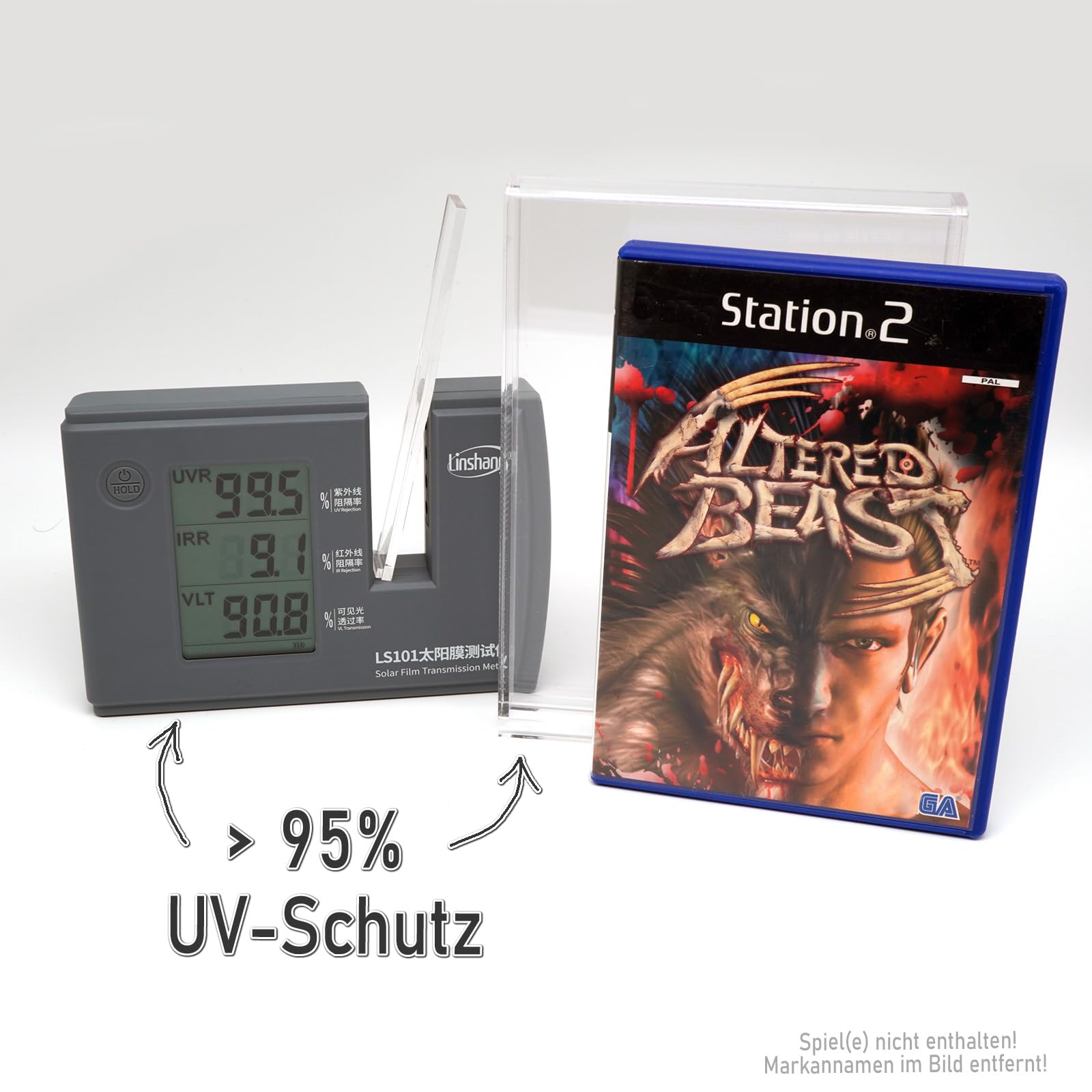RetroRetter 3x Acryl Case für PlayStation 2 (PS2) Spiel OVP - Game UV Schutz Hülle Box Protector Schutzhülle