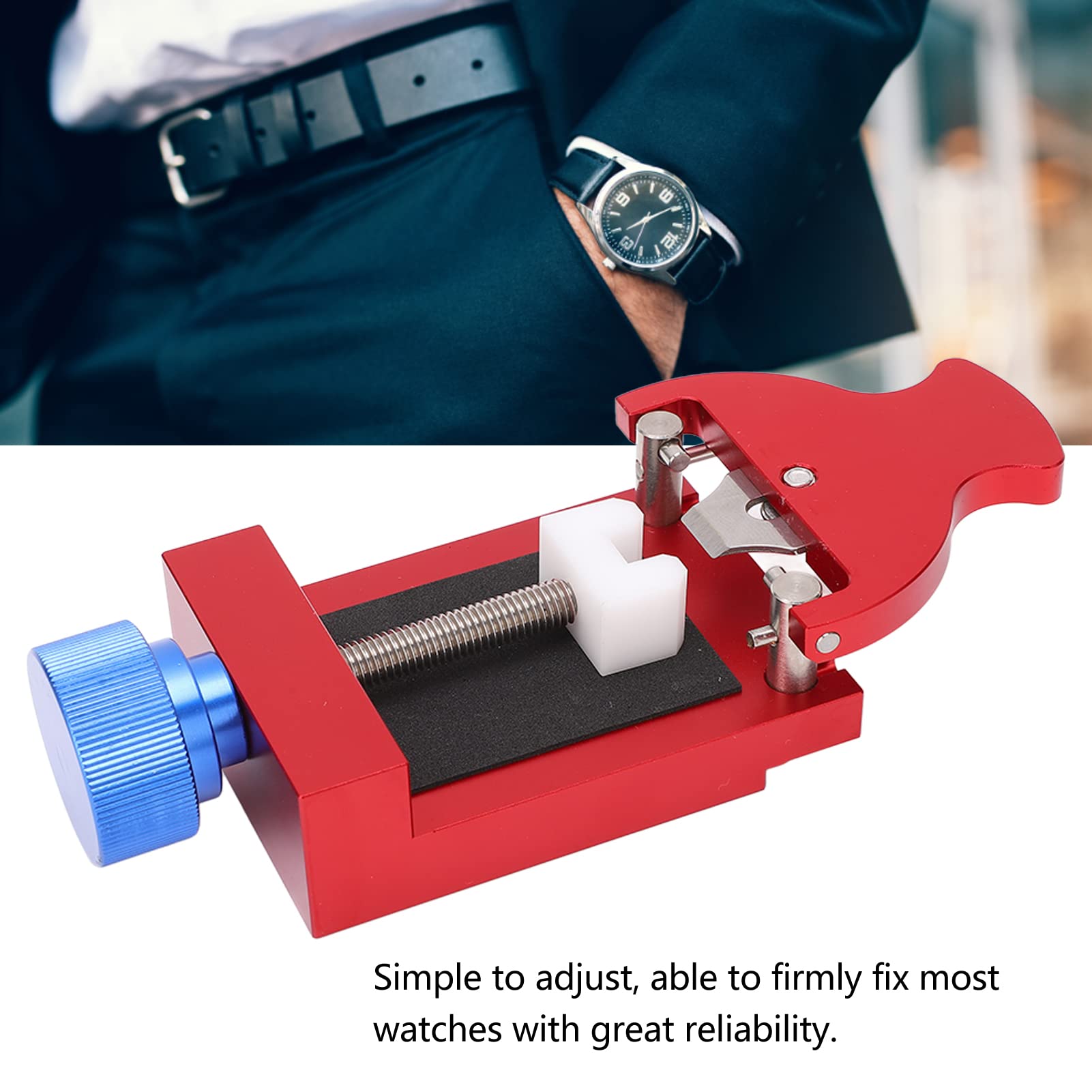 kit riparazione orologi Strumento Porta Orologio In Acciaio Inossidabile Con Cuscinetto In Gomma: Morsetto Per Versatile Per Orologiai E Appassionati Di Riparazioni attrezzi orologiaio