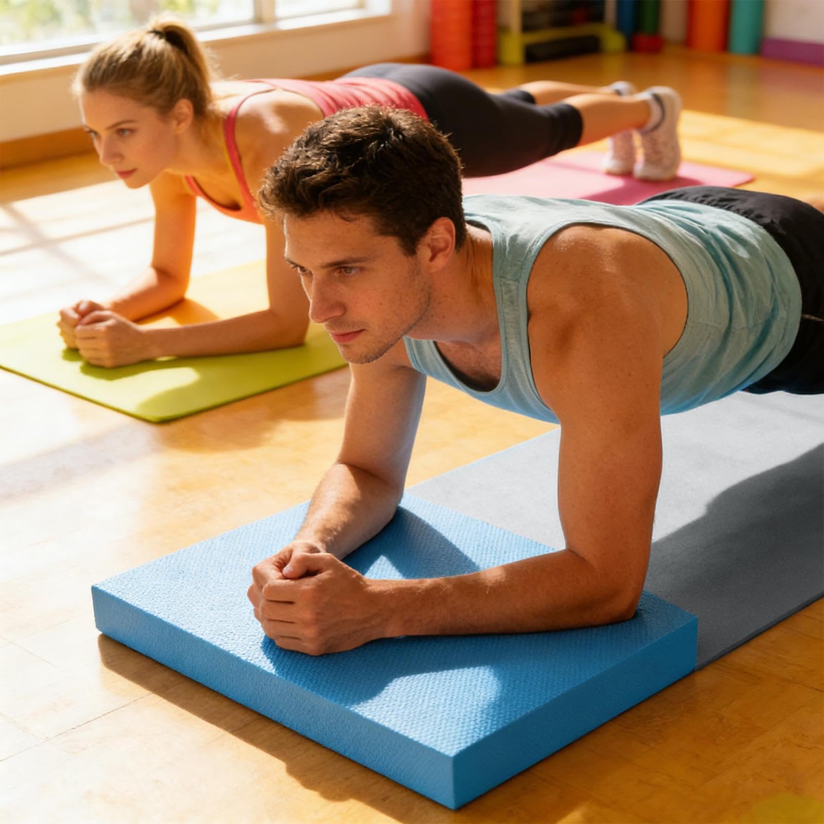 Schaum Balance-Matte - 51x41 cm TPE Rutschhemmende Trainingsmatte - Schaumbalance-Kissen für Übung,Für Heim-Studio Yoga, Pilates Training, Fitness,
