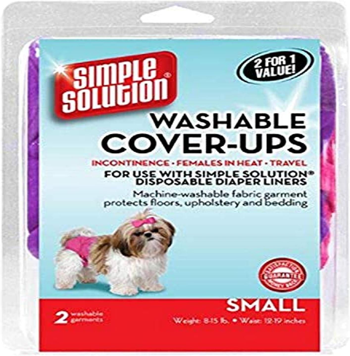 Simple Solution Washable Diaper Cover-Ups, Small, "Colors May Vary", Pink/Purple or Blue/Black, 2 Pack