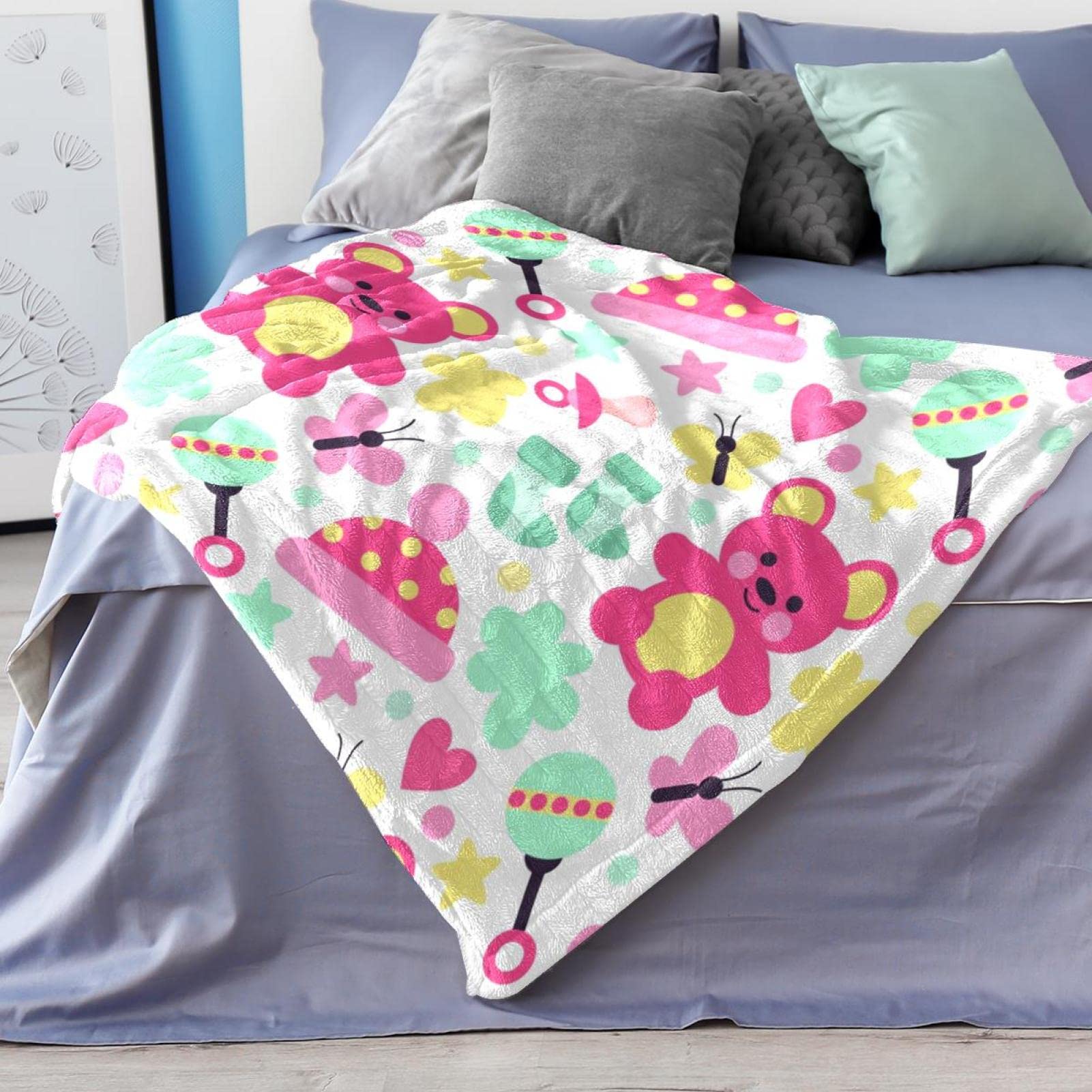 Baby-Socken, Fleece-Überwurf, Decke für Couch, Sofa oder Bett, gemütliche, weiche Decken