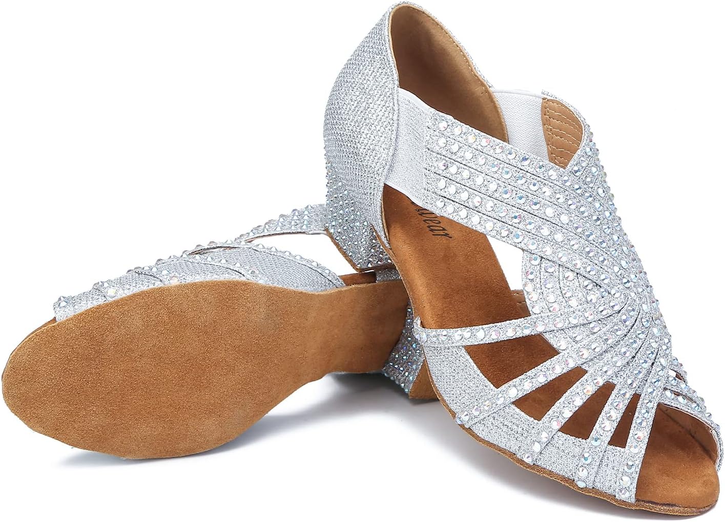 TTdancewear Women Rhinestone Dance Shoes Ballroom Latin Salsa Bachata Performance Dance Dancing Shoes - Image 7