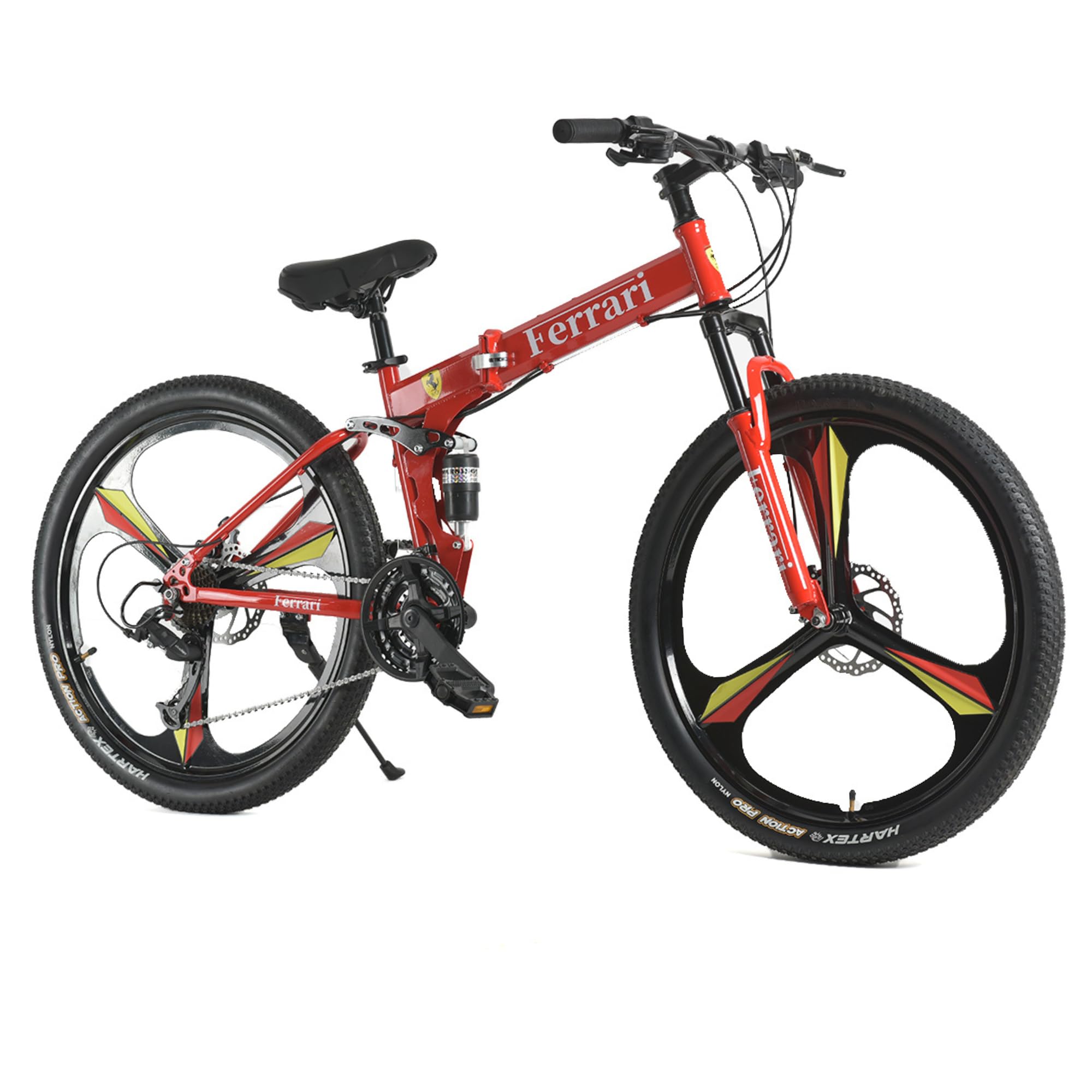 LIMIT Sports Folding Cycle for Adults with Gear | 26T Foldable Cycle for Men with 24 Gears | Premium Paint Finish | Magnesium Alloy Wheel Cycle| Hartex Tires | Dual Suspension & Dual Disc Brakes-image-13
