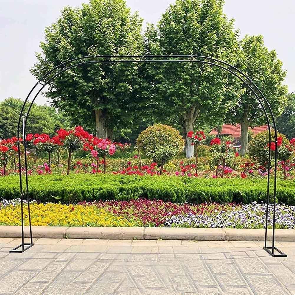 Outdoor Metal Garden Arch Heavy Duty Rose Arbor Climbing Plants Support Archway Large Wedding Arches 140Cm 180Cm 240Cm 120Cm Wide,Black,W1.4M*H2.3M