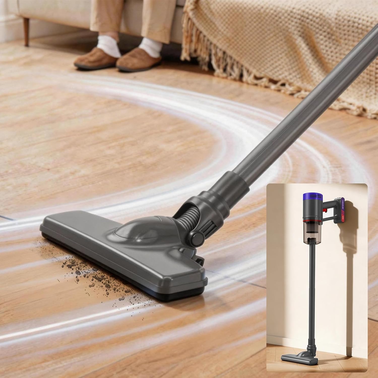Cordless Vacuum 3lbs Lightweight Stick Handheld Vacuum with Crevice Tool, Vacuum Cleaner for Hard Floors, Sofa, Pet Hair,for Dorm, Apartment and Office