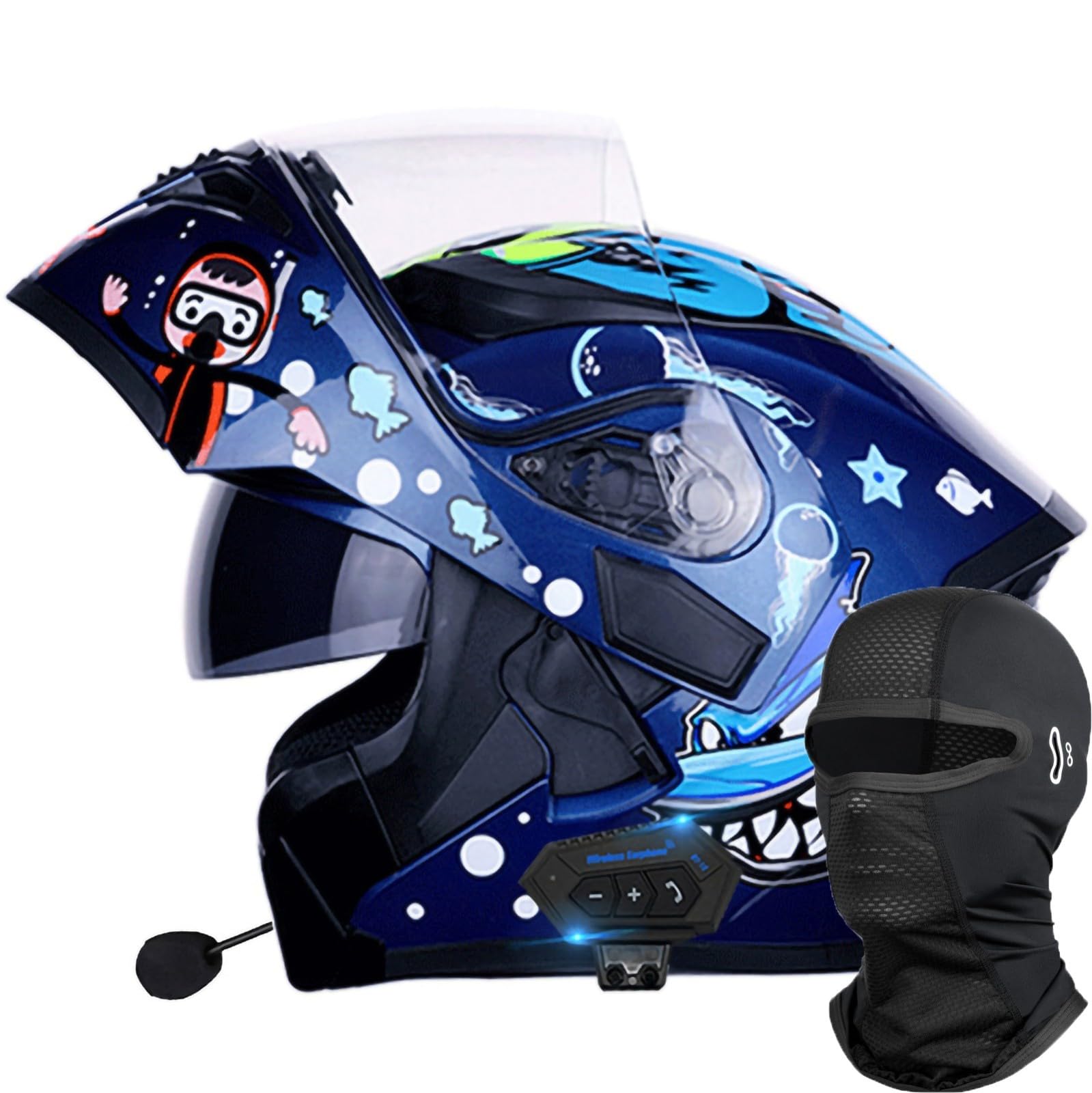 Casque de moto modulable Bluetooth taille L anti-éblouissement et connecté - 8