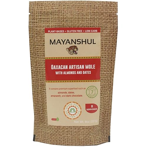 MAYANSHUL Salsa saludable de topos rojos oaxaqueños Ingredientes de superalimentos premium Vegana, sin grasa añadida, apta para paleo, 8 onzas