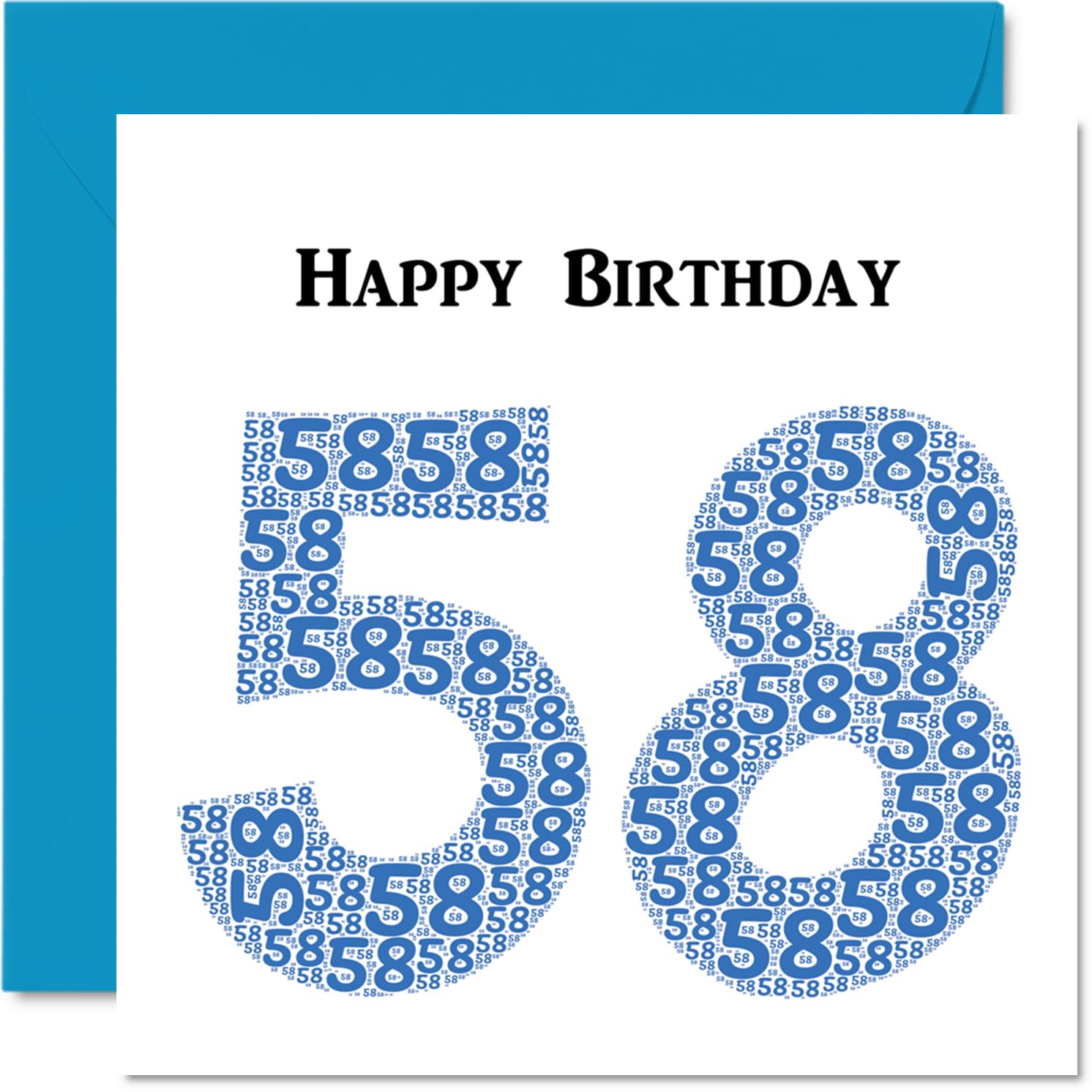 Fun 58th Birthday Cards for Men - Shapecloud - Happy Birthday Card for Dad Mum Grandad Nanny Grandma Uncle Auntie Cousin Friend, 145mm Greeting Cards, Fun Card