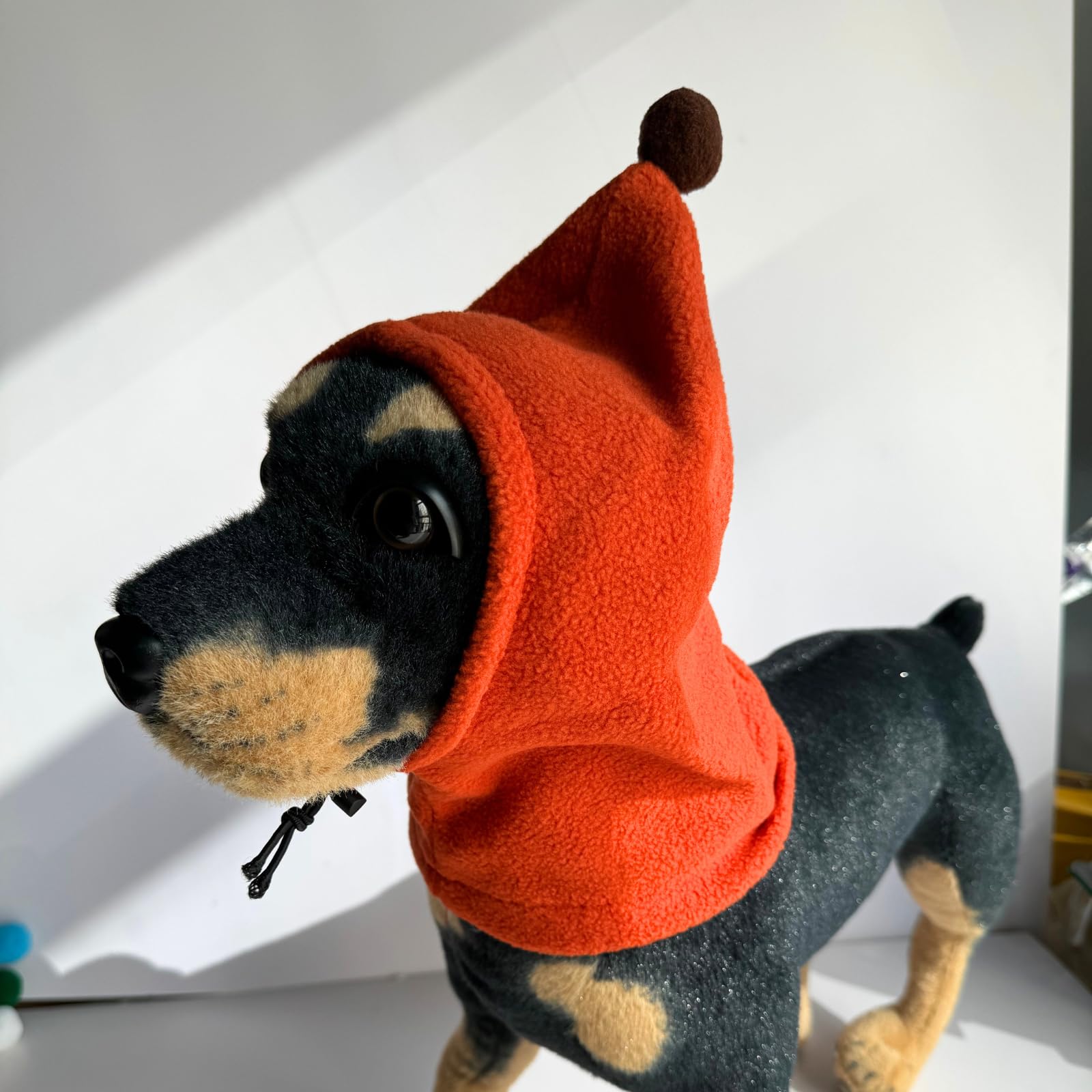 BT Bear Dog Hat, Soft Warm Fleece Dog Ears Cover, Windproof Quiet Ears for Small Dogs Medium Large Dogs (Orange, Medium) - Image 2