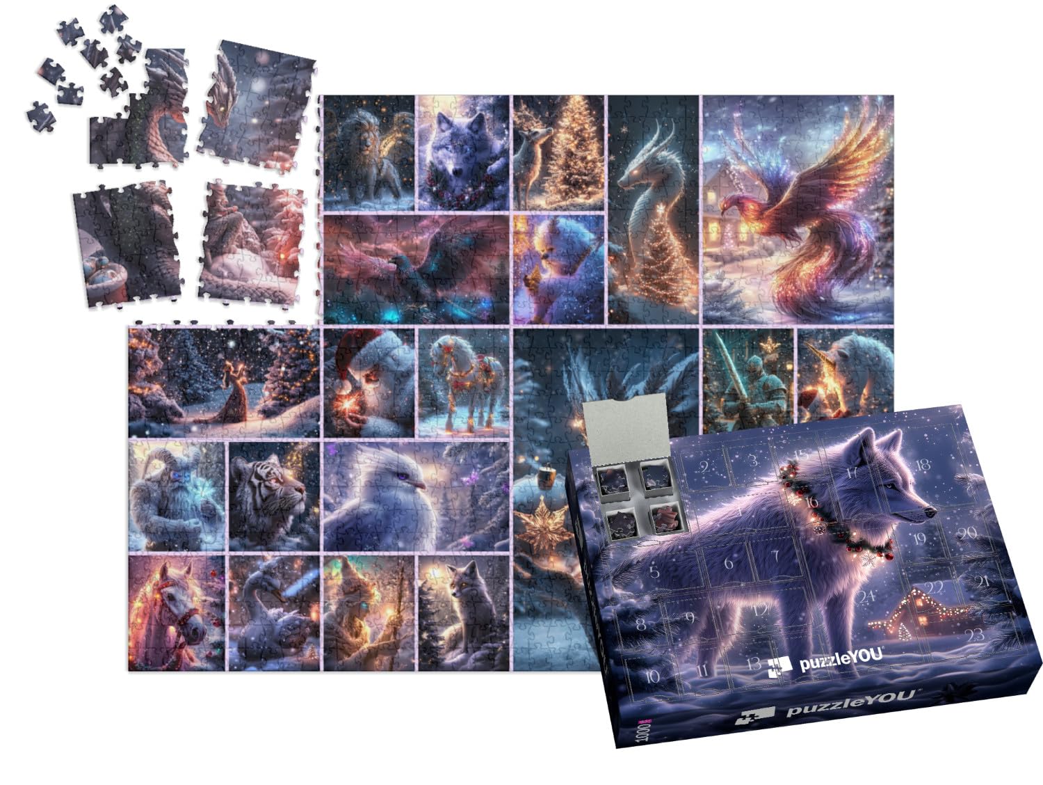 puzzleYOU: Puzzle-Adventskalender | „Fantastische Winter-Weihnachtswelt“