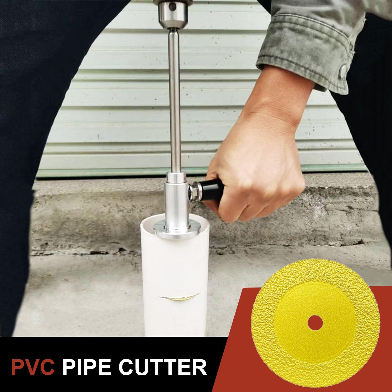 Precision Inside Pipe Cutter For PVC - 7 Inch Adjustable Depth Cutter Tool With Diamond Grit Wheel