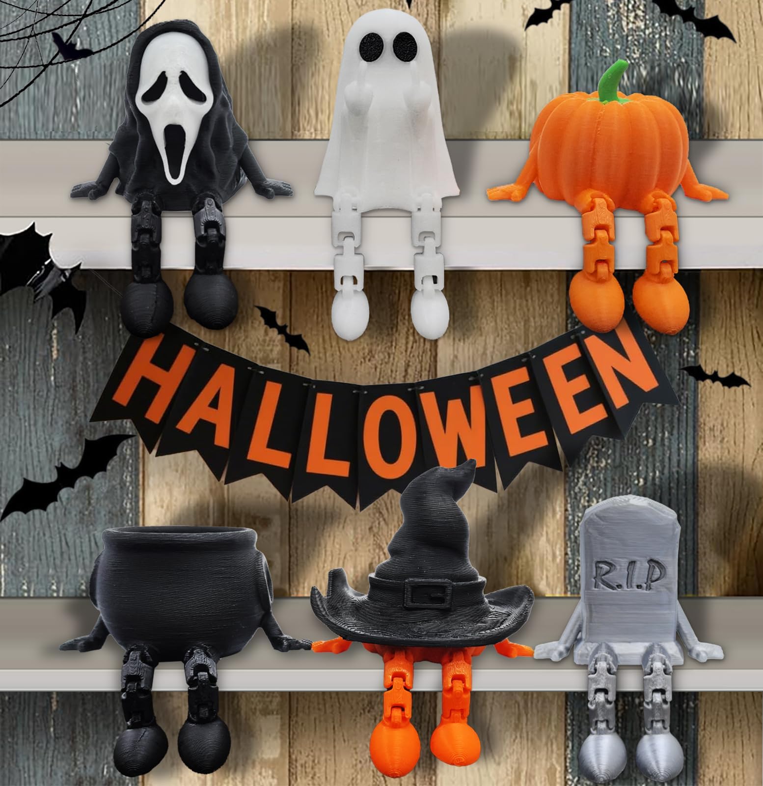 Amazon.com: Apear1 6 Pcs 3D Printed Halloween Decorations Indoor