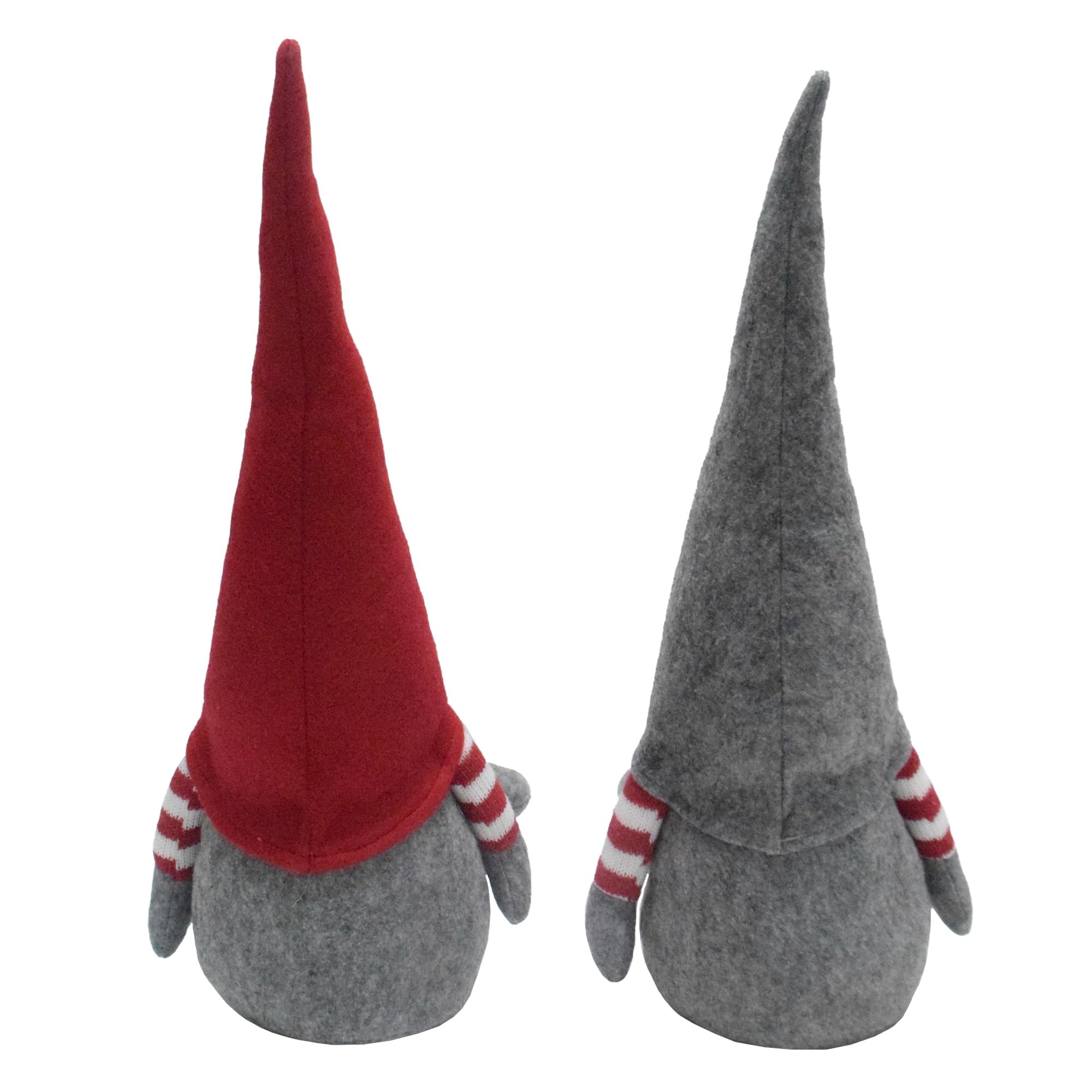 GNOME - Set Di 2 Sgabelli A Forma Di Gnomo Natalizi 72 Cm: Decorazione Interni Scandi Con Cappello E Scarpe A Quadretti, Rosso Pomodoro