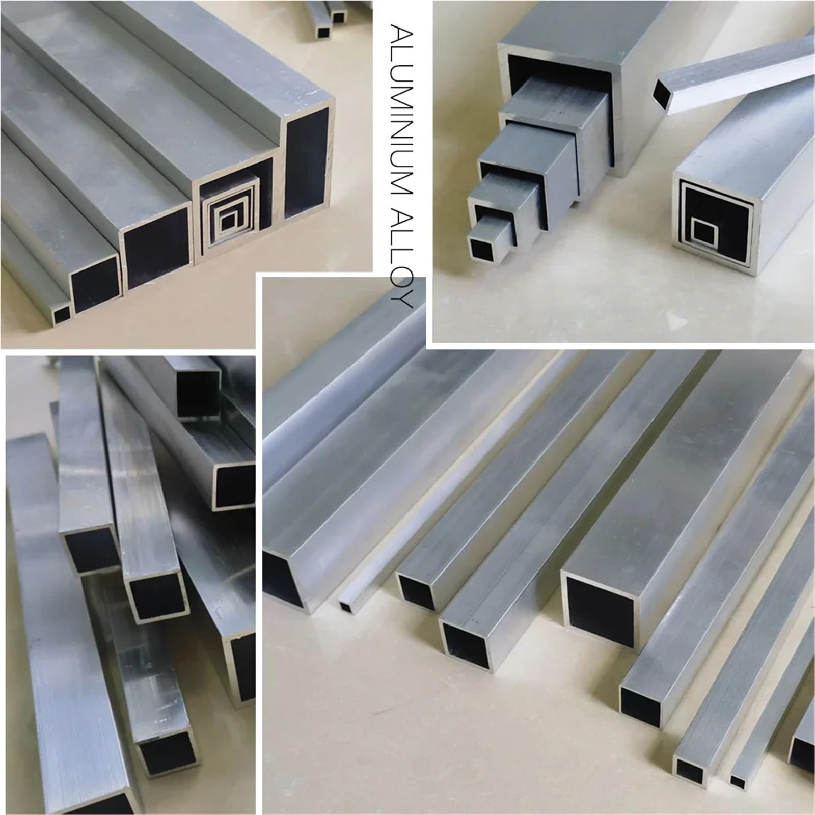 Edelstahl Vierkantrohr Aluminiumlegierung-Vierkantrohr, Höhe 5–25 mm, Länge 300–500, quadratisches Profil, DIY-Dekoration, Aluminium-Hohlrohr(300mm,40 x 20 x 2mm)