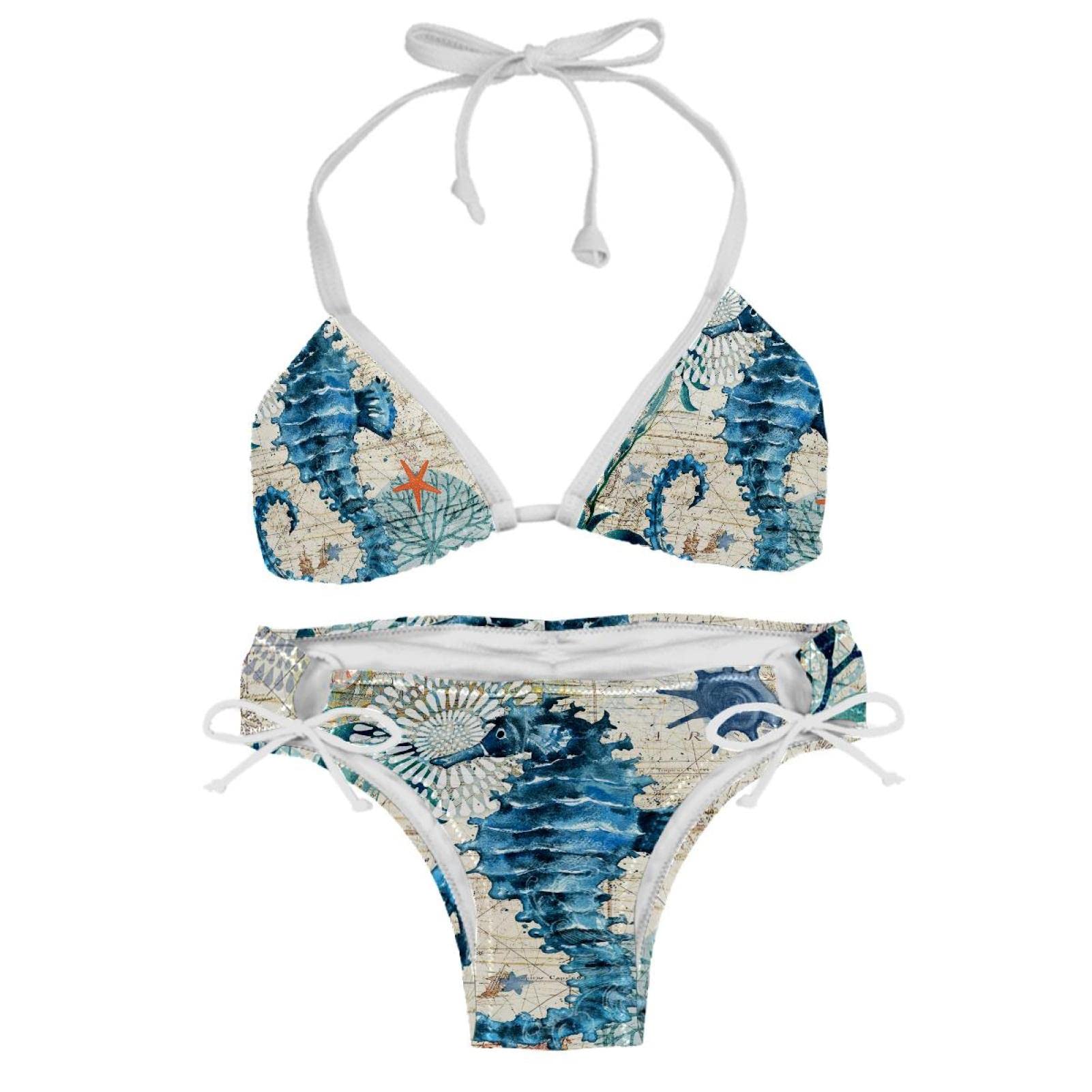 Monterey Bay Seahorse Bikini Sets for Women Beach Bathing Suit Multicoloured