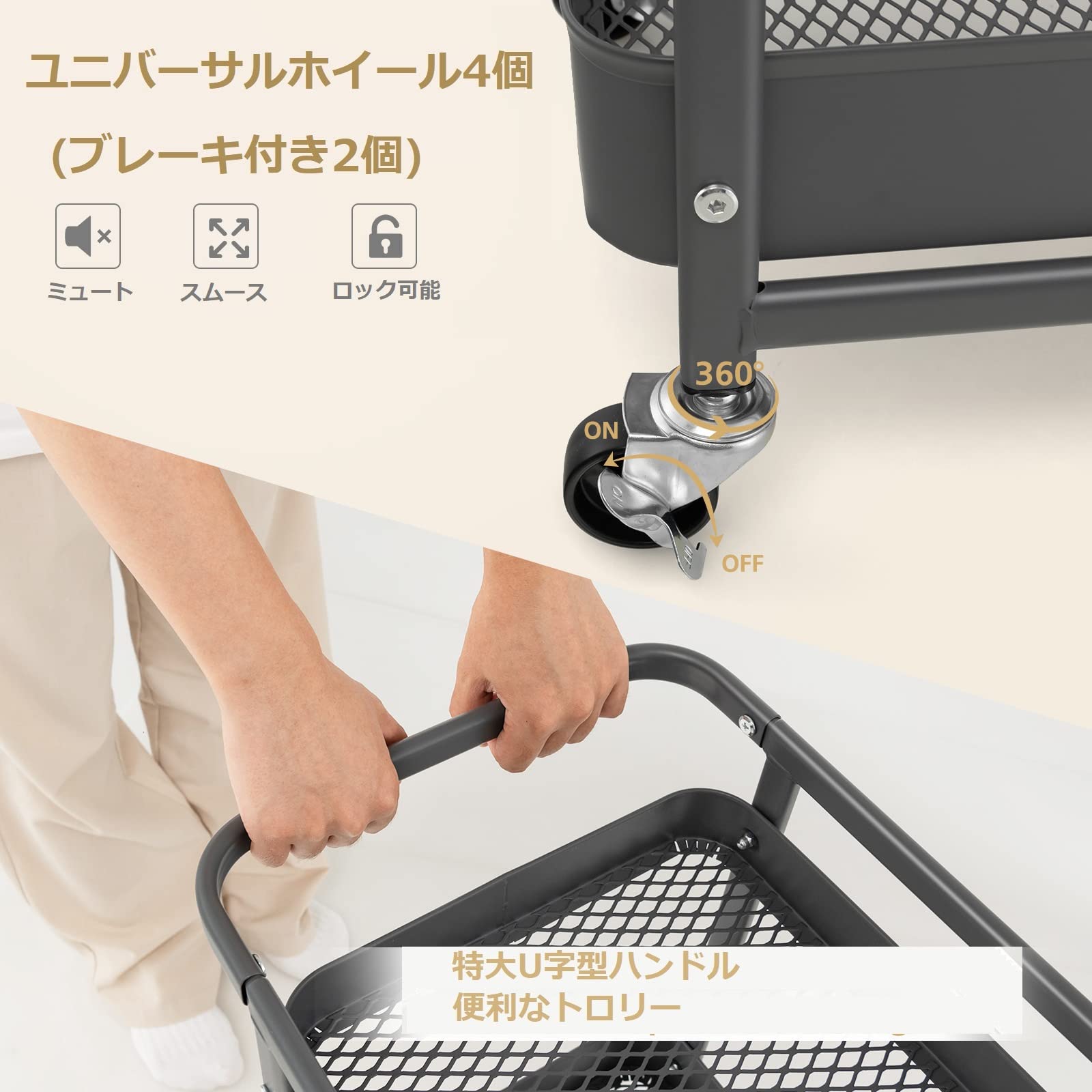 Amazon.co.jp: COSTWAY キッチンワゴン キャスター付き 3段 調味料